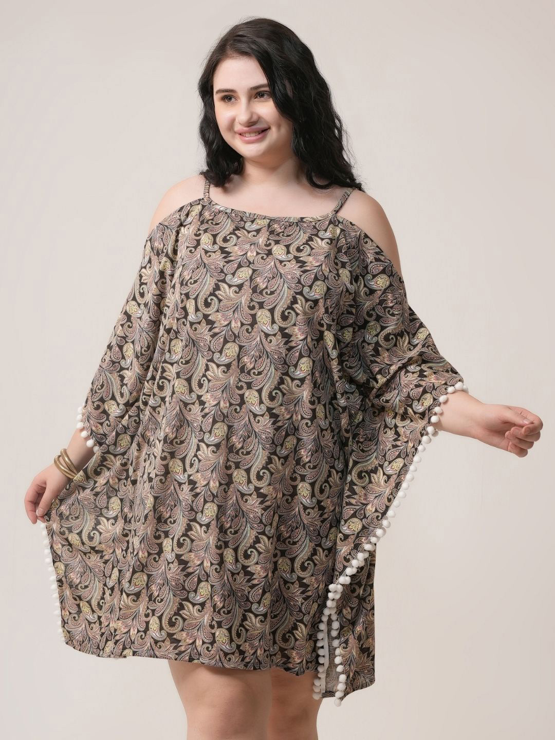 Sztori Women Plus Size Tie&Die Kaftan Nightdress