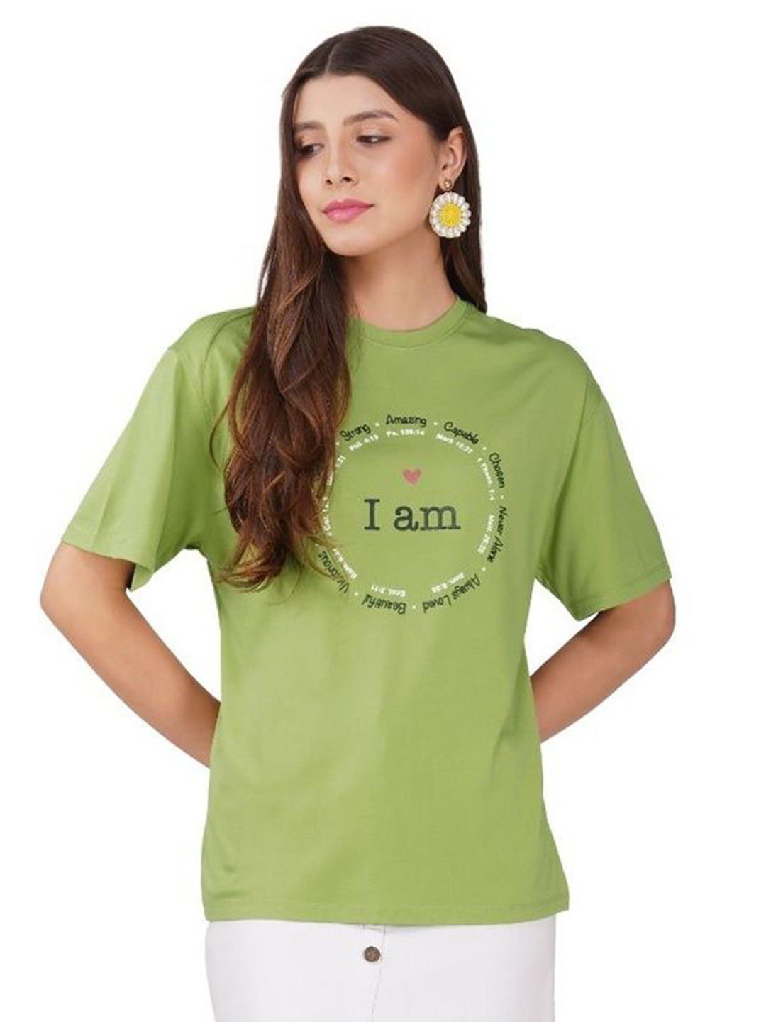 S R S FASHION Women Typography Printed Round Neck Cotton Relaxed Fit T-shirt