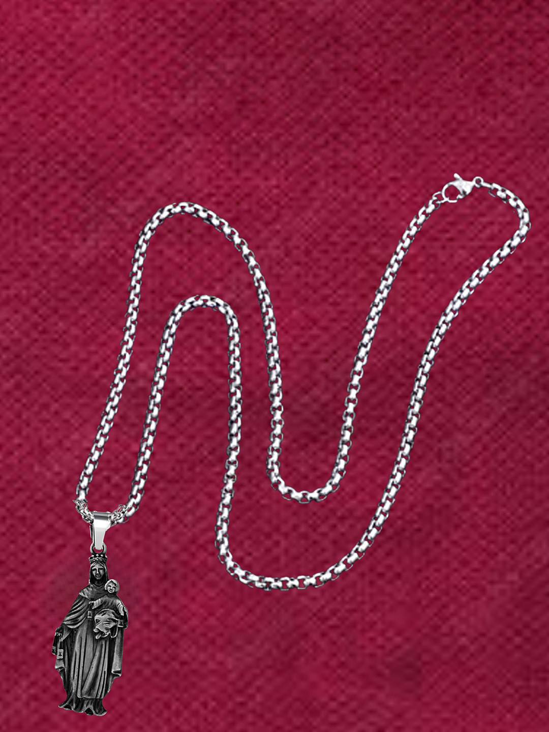 THE MEN GIFT Unisex Mother Mary Contemporary Pendant with Chain