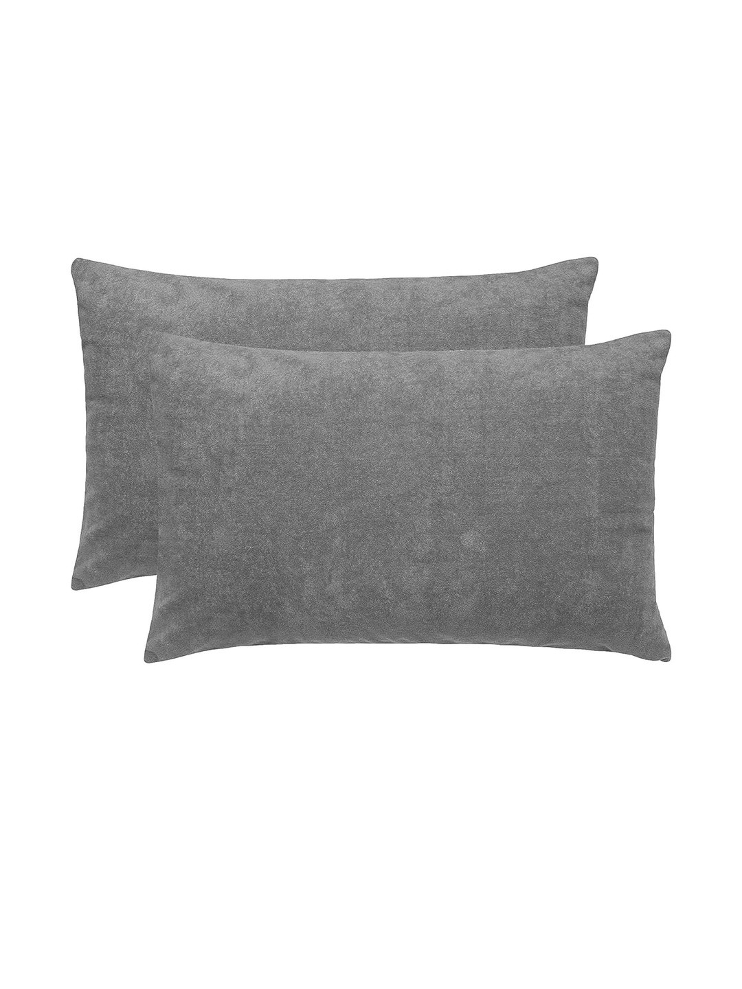 AG's Active Pack Of 2 Grey Solid Cotton Filled Zipper Standard Size Pillow Protector
