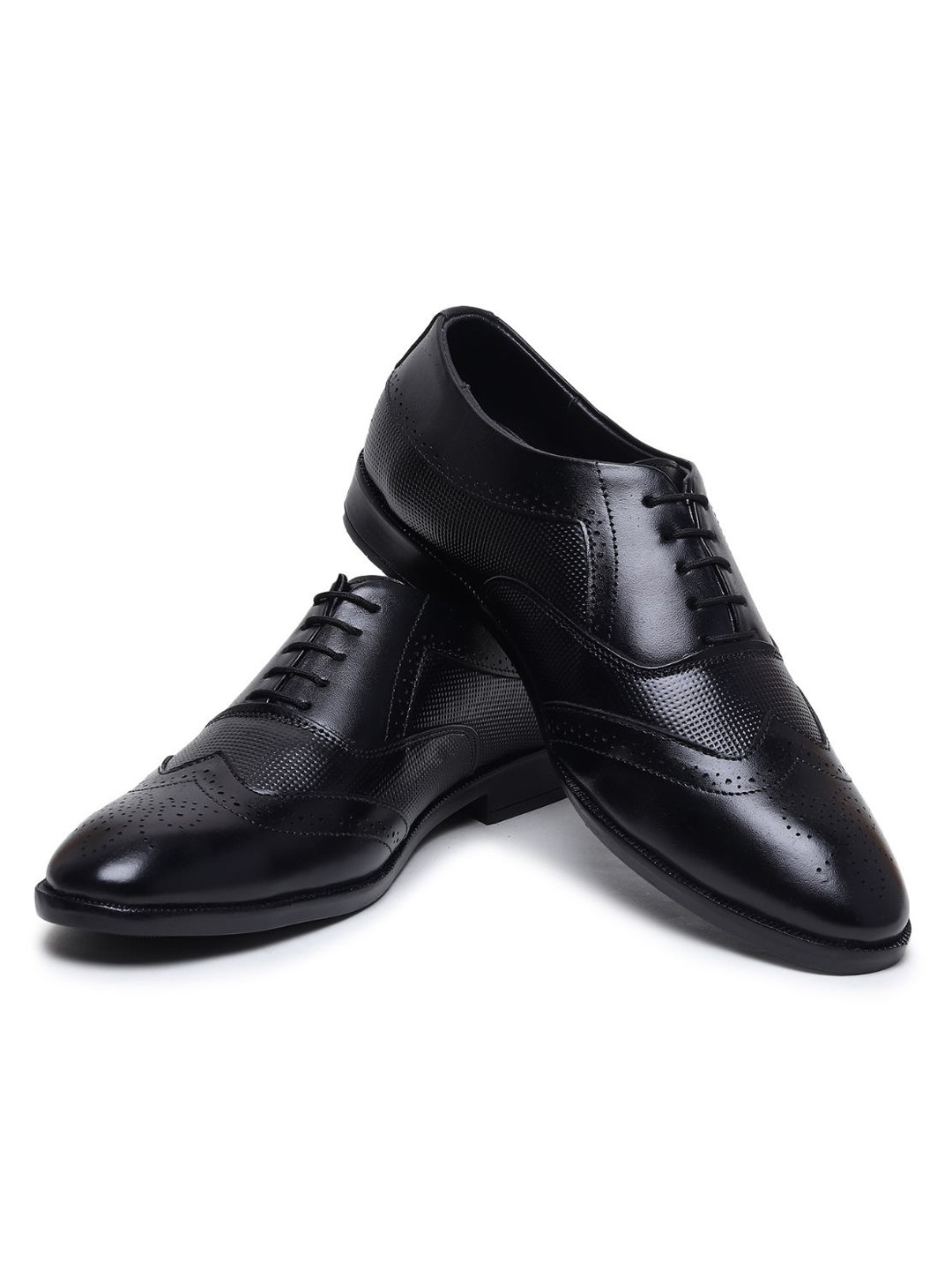 Hayes London Men Black Formal Brogue Shoes