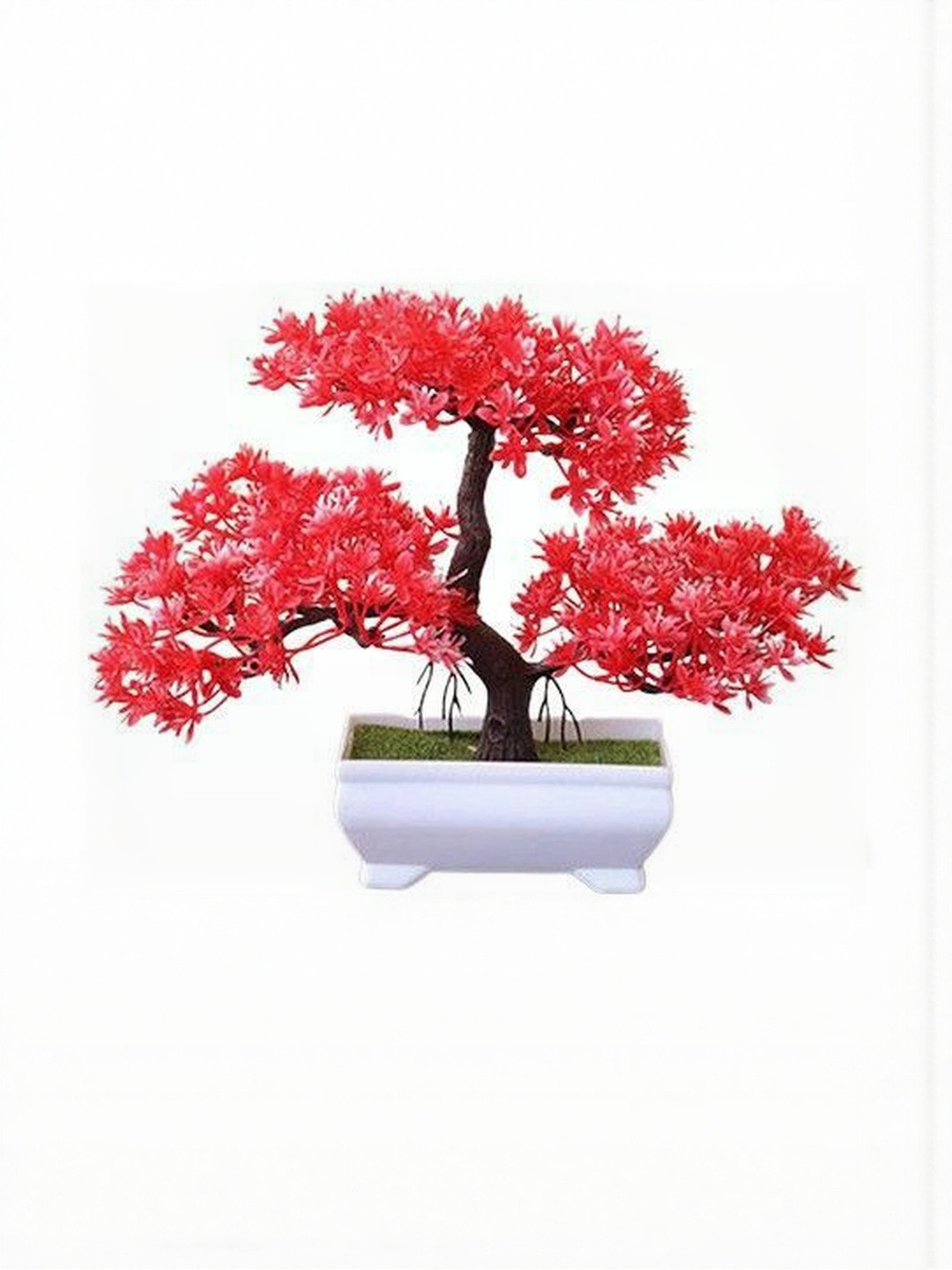 Dekorly Red   Artificial Flowers & Plants With Pot
