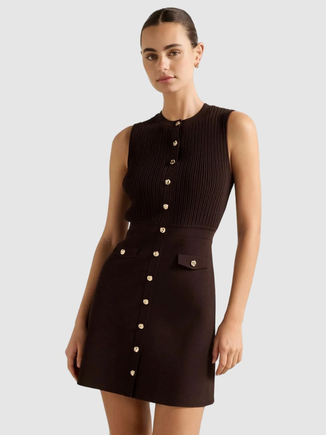 Forever New Issie Stitch Interest Sheath Mini Dress