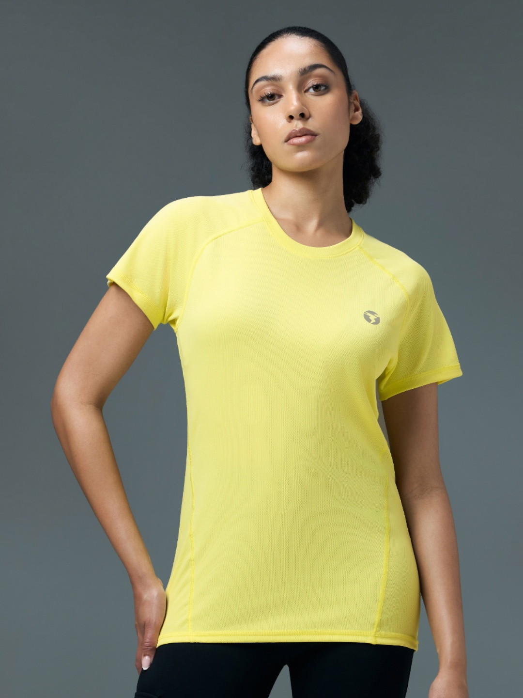 Technosport SS'25 Brand Logo Printed Round Neck Antimicrobial Slim Fit T-Shirt