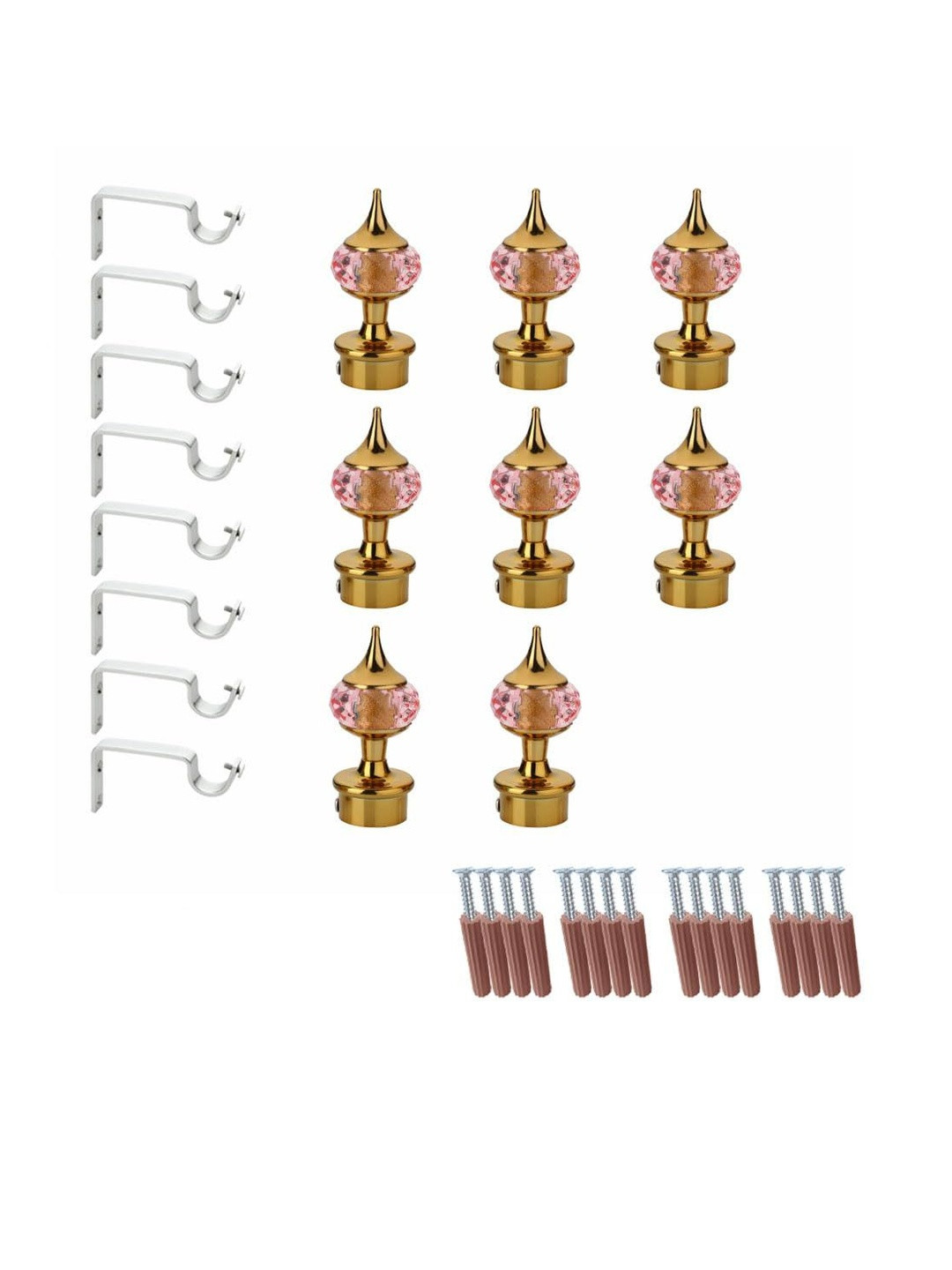 GLOXY 4 Pair Aluminum Curtain Rod Holder