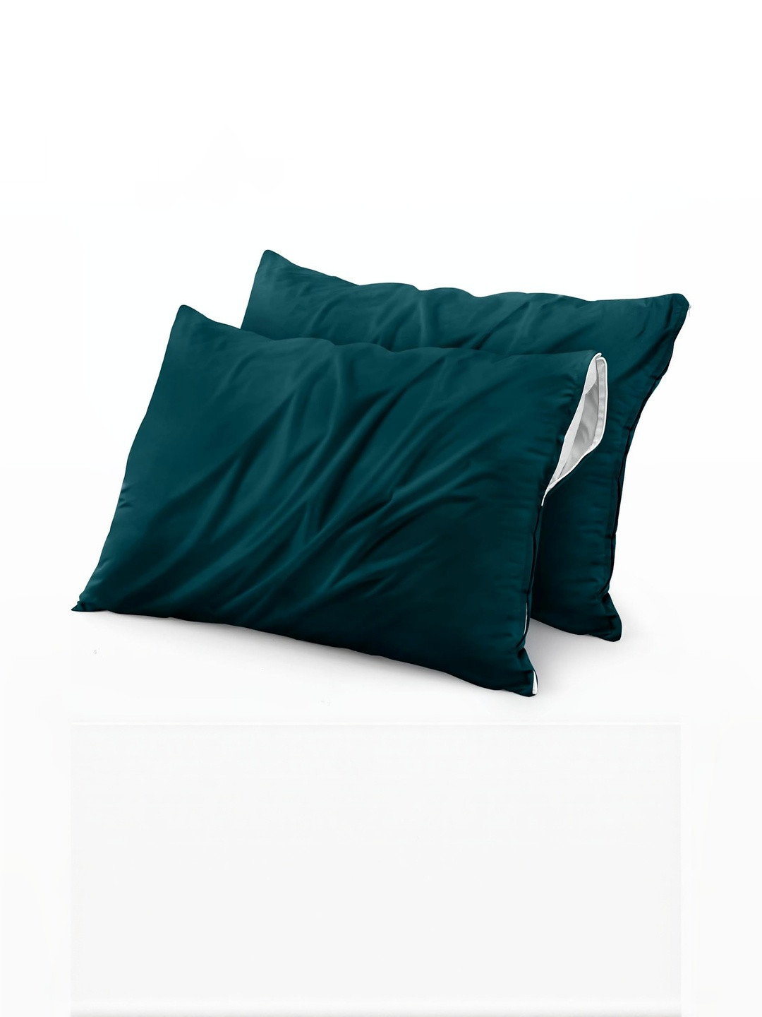 AGS ACTIVE Pack Of 2 Green Rectangular Cotton Water Resistant Zipper Pillow Protector