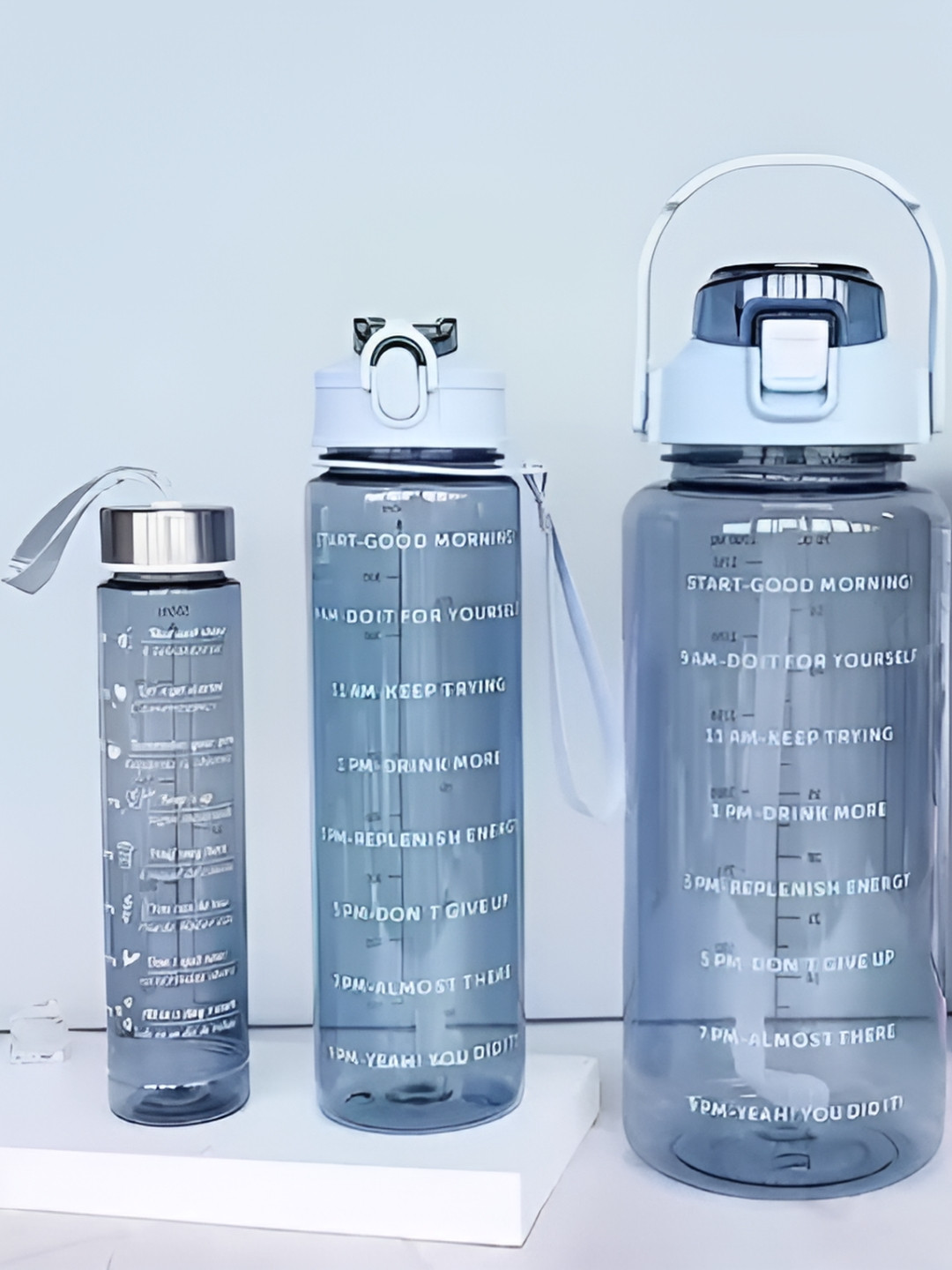Virtuous Blue 3 Pieces Printed Water Bottles 2L