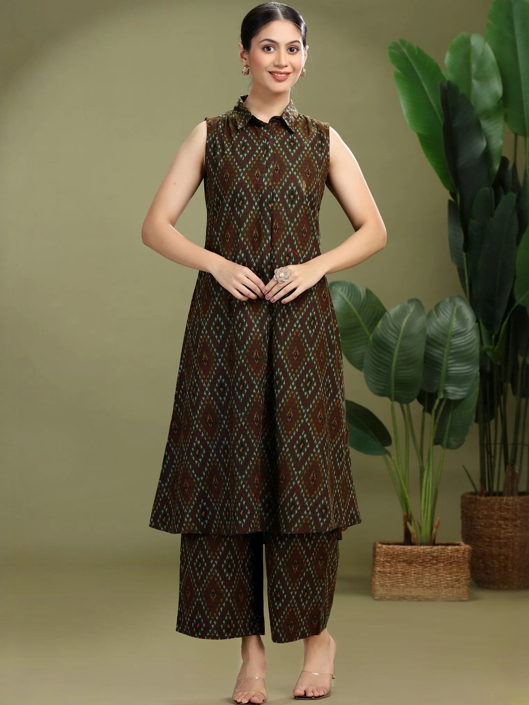 COTTON CULTURE Women Ethnic Motifs Printed Regular Pure Cotton Co-Ords Set