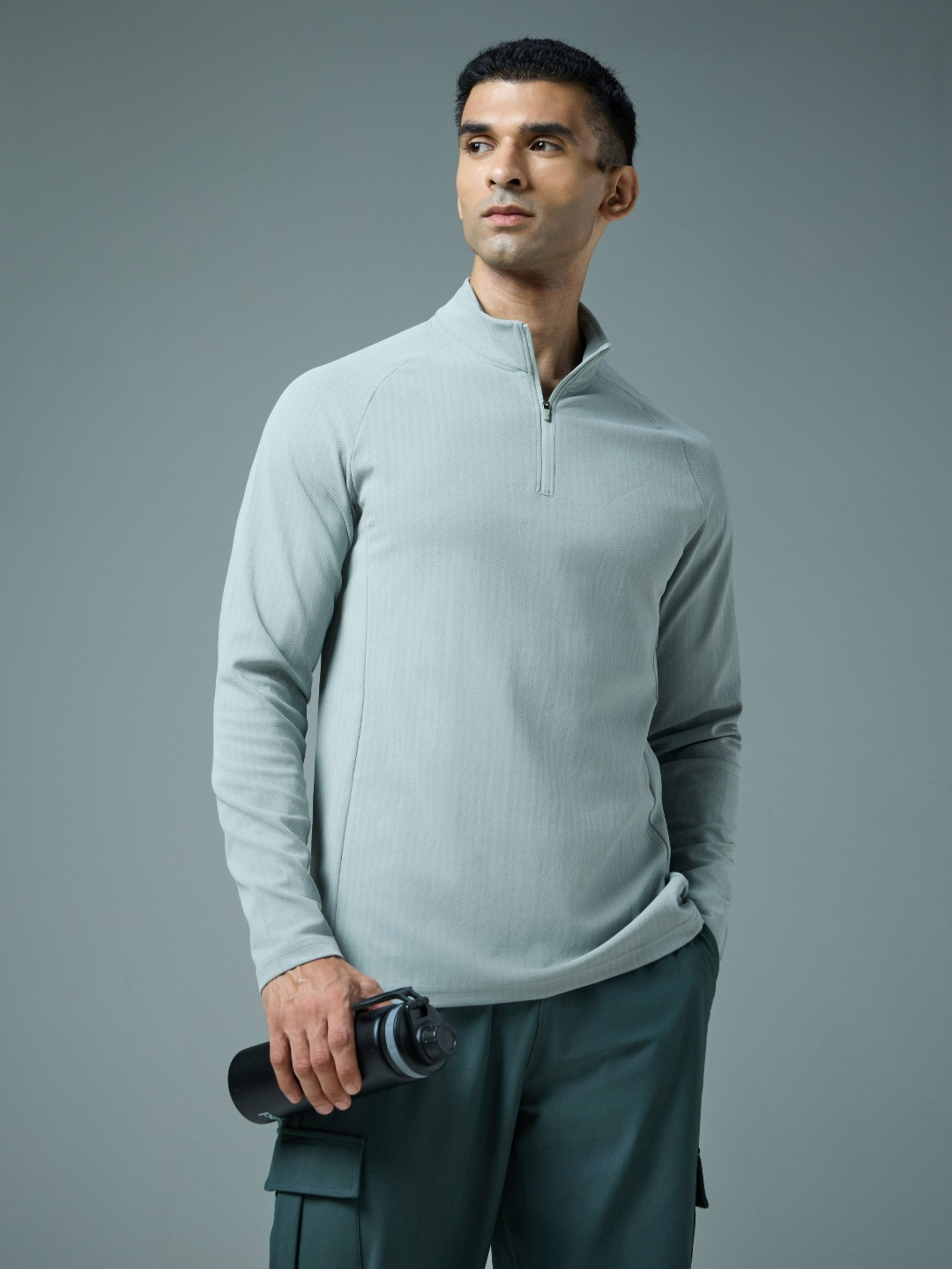 Technosport Mock Neck Anti Static Slim Fit T-Shirt