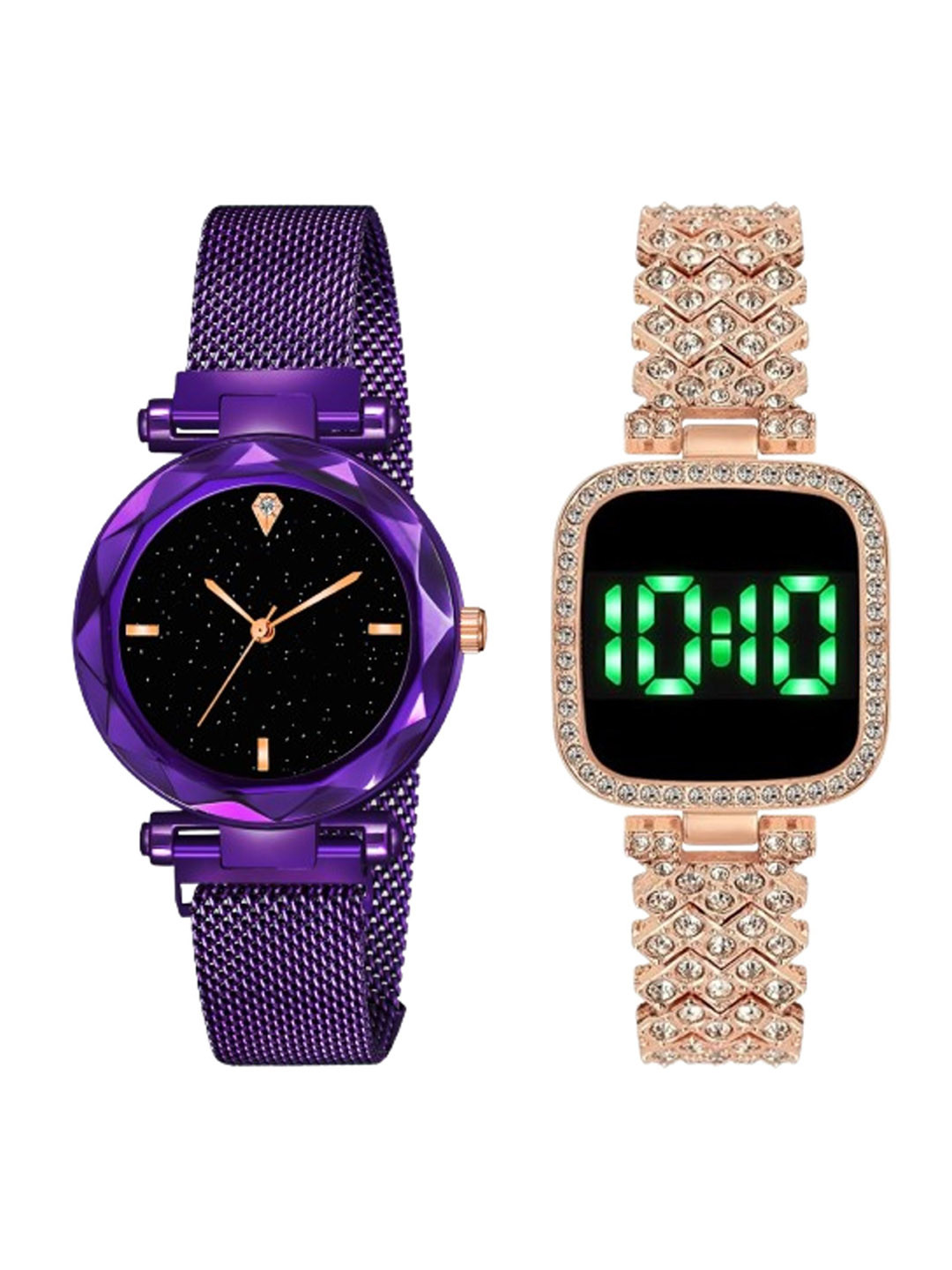 THE SHOPOHOLIC Girls Pack Of 2 Analogue Watches FOUR-P-TS