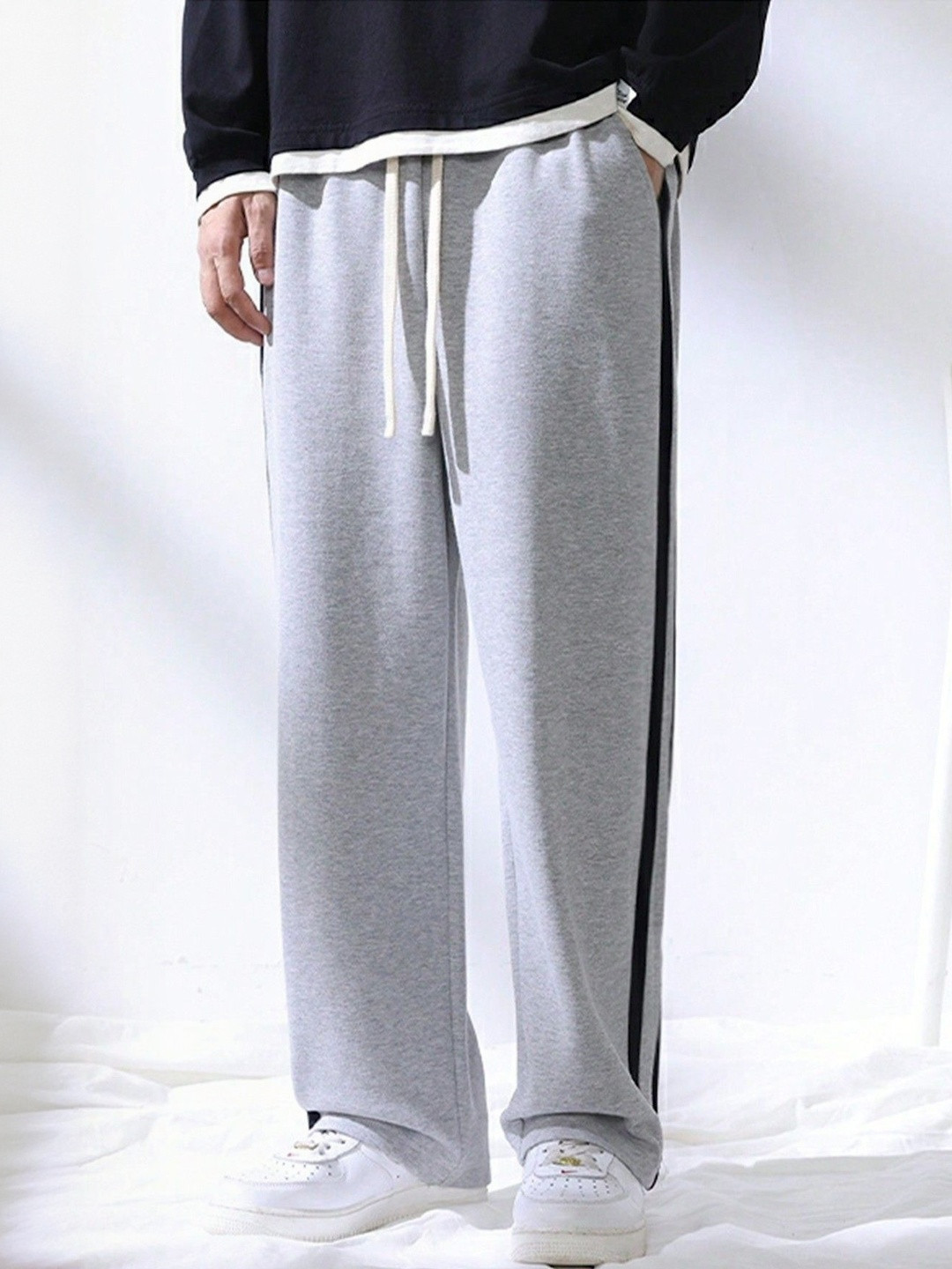 Imsa Moda Men Baggy Fit Dual Strip Track Pant