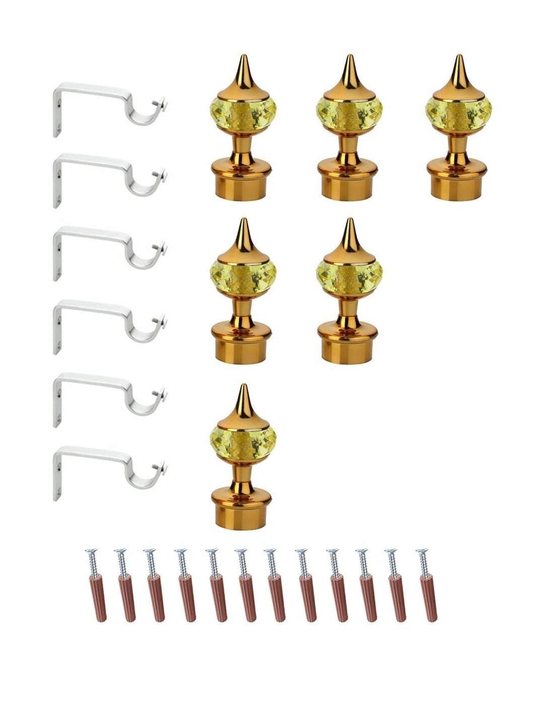 GLOXY 3 Pair Aluminum Curtain Rod Holder