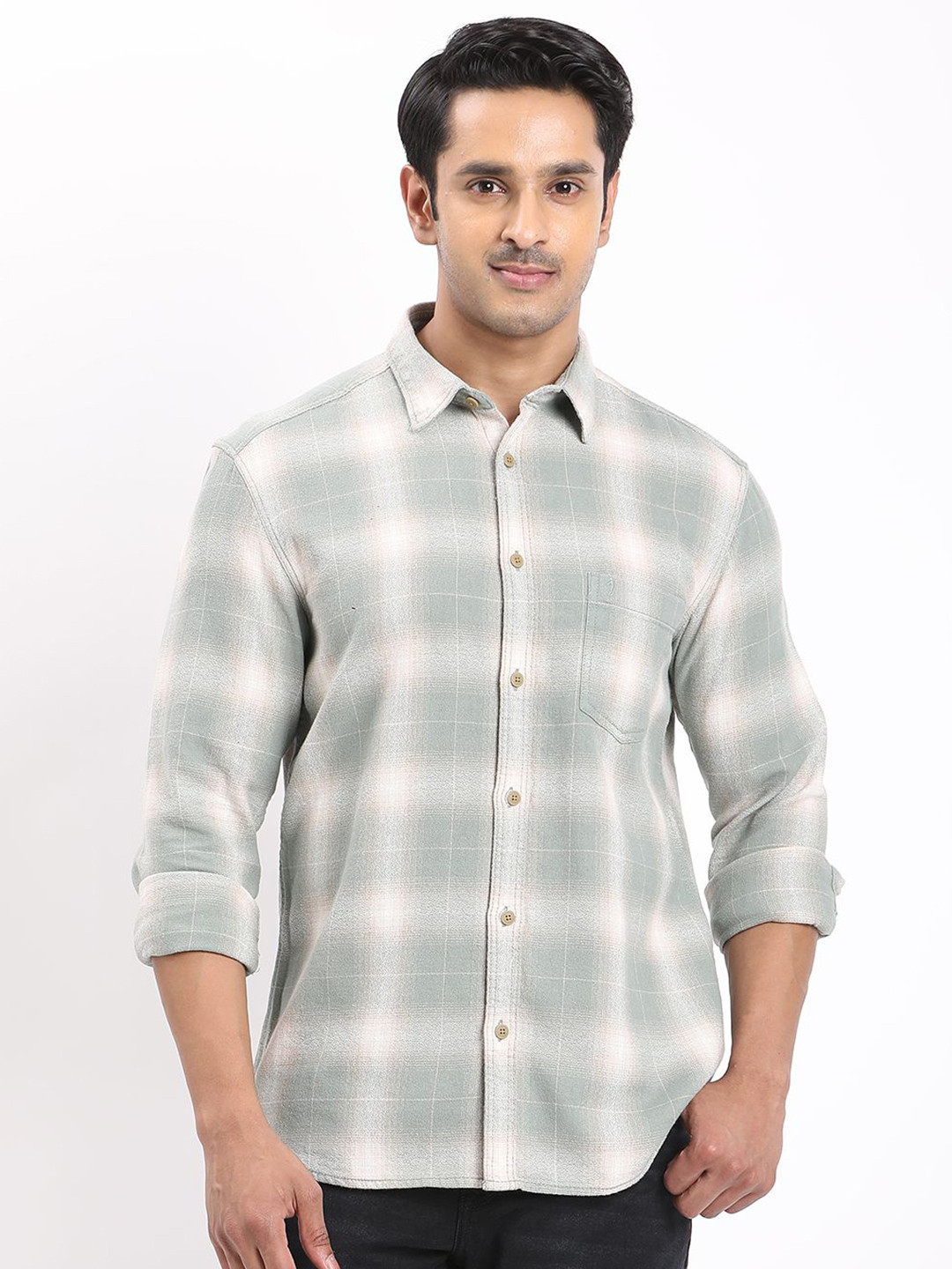Indian Terrain Men Checked Cotton Shirts