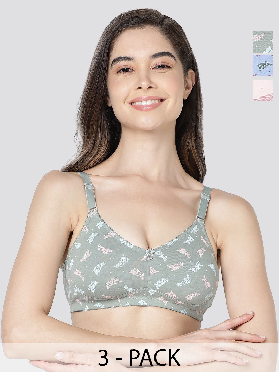 Kalyani LM9900 Pack of 2 Elegant Front Double Layered Cups Non Padded Bras