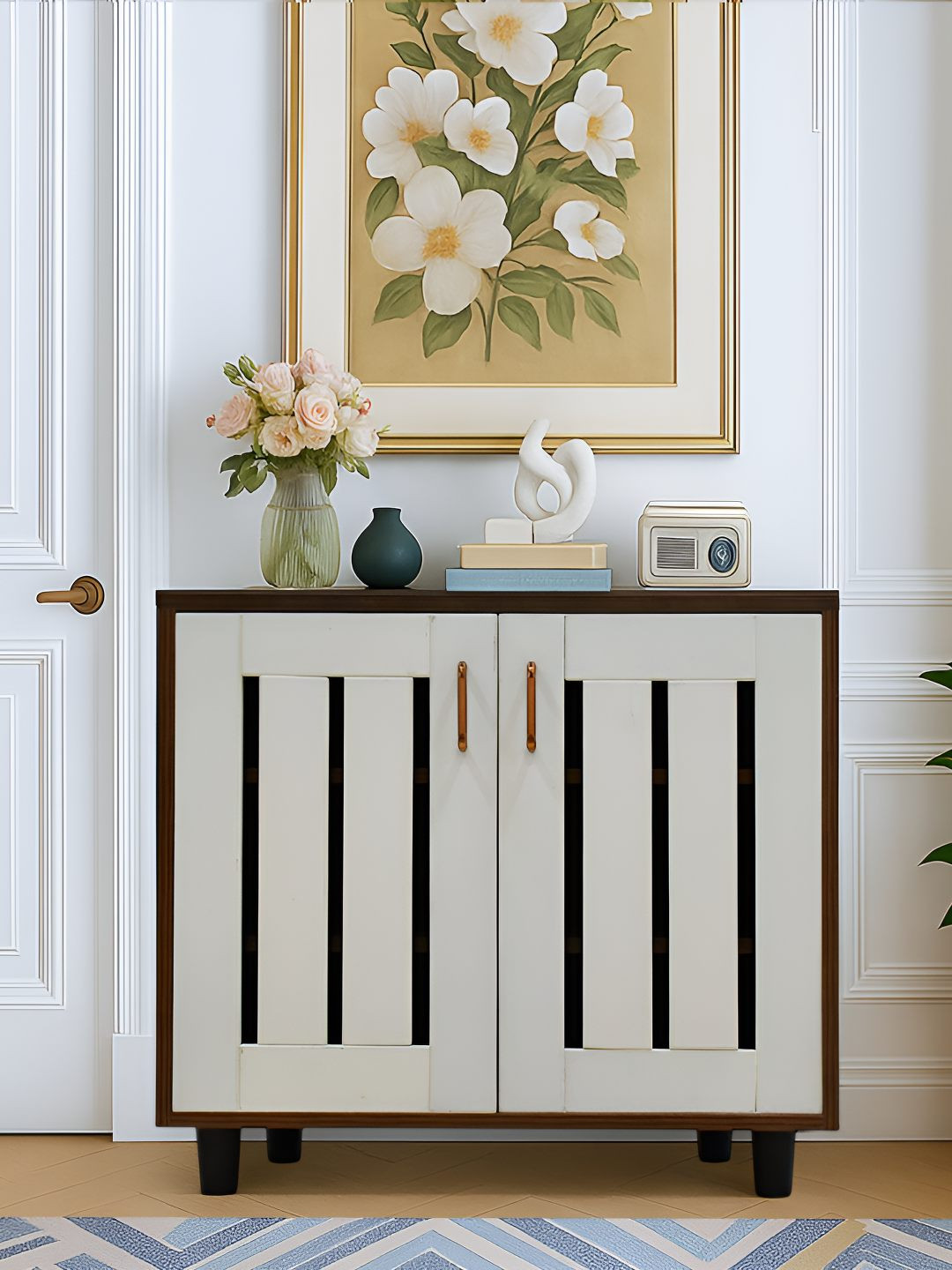 Outkraft Brown 3-Layers Engineered Wooden Shoe Rack Shoe Rack