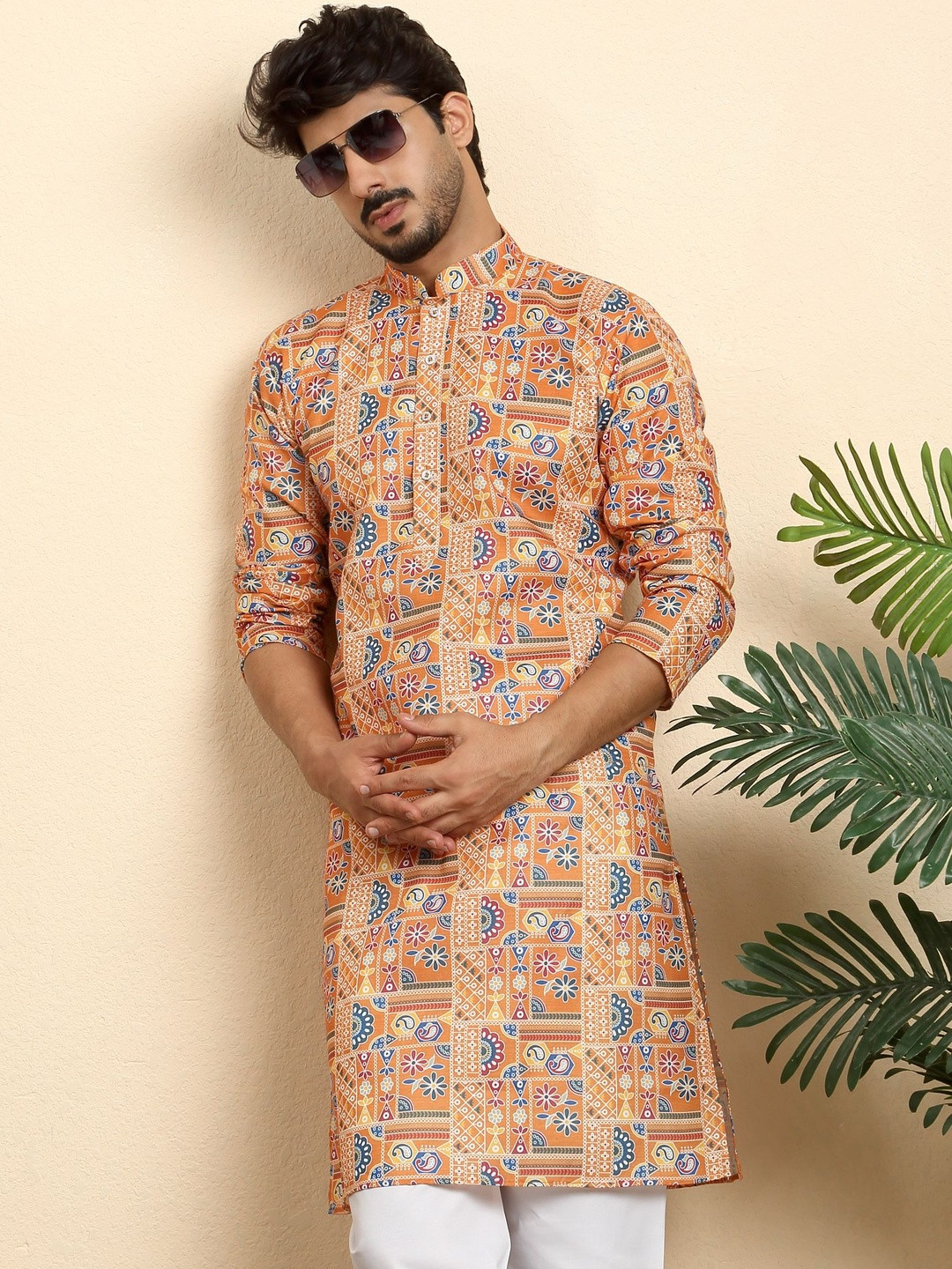 KRAFT INDIA Ethnic Motifs Printed Regular Kurta With Pyjamas