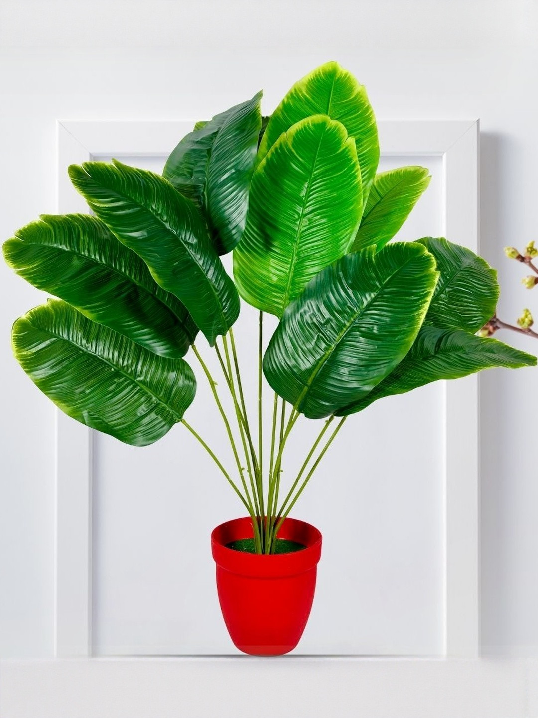 Dekorly Red Plastic Money Plant Artificial Flowers & Plants With Pot