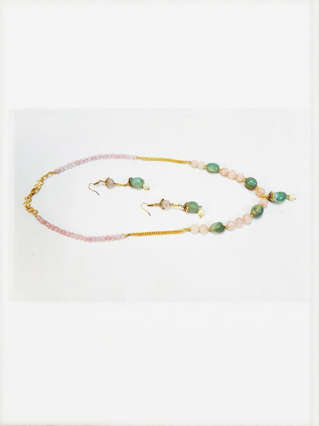 Jaya Vision Jewelry Women Gemstone Green Aventurine Jewellery Set