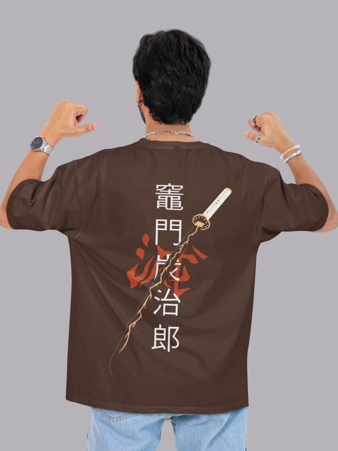 SNUG24 Men Graphic Printed Round Neck Cotton Oversized T-shirt