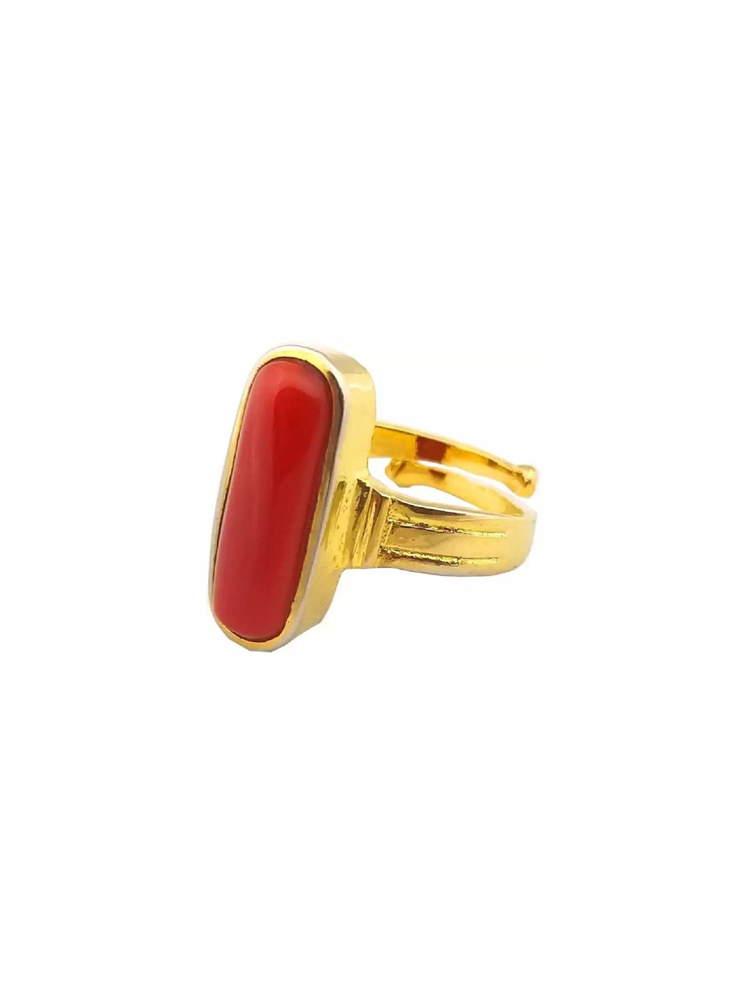 elitemart Gold-Plated Moonga Studded Finger Ring