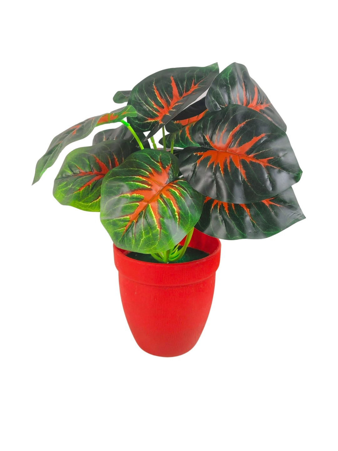 Dekorly Red Plastic Money Plant Artificial Flowers & Plants With Pot