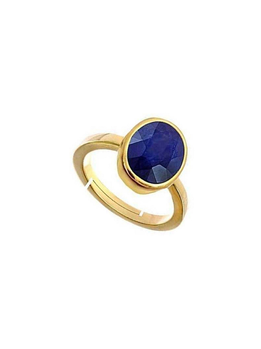 elitemart Unisex Gold-Plated Alloy Nilam Finger Ring