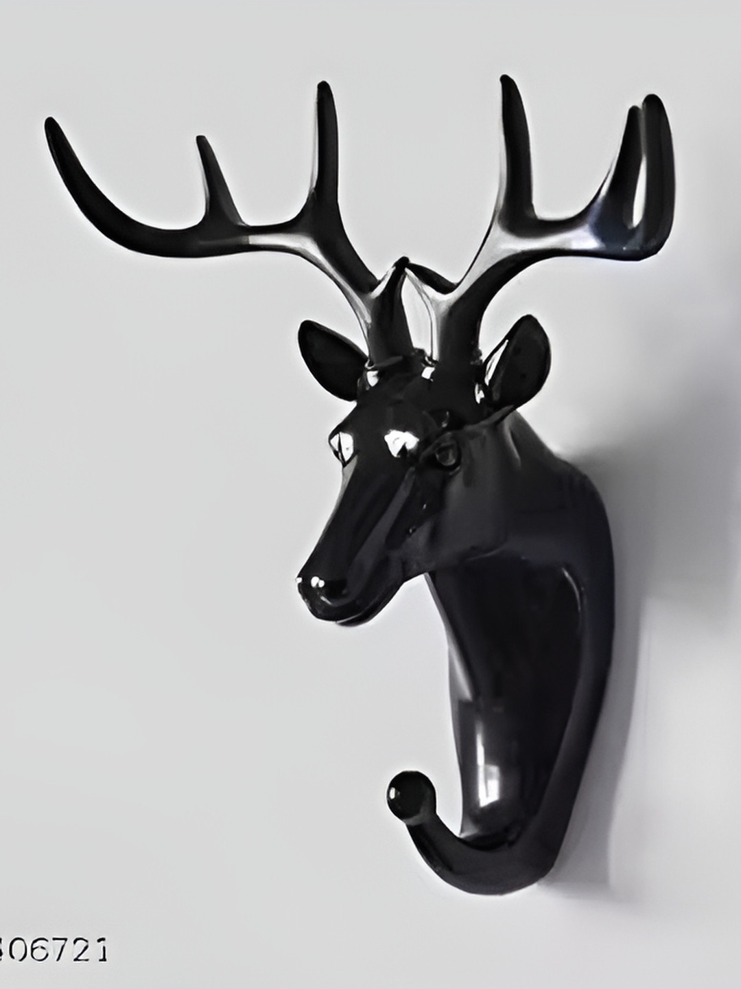 Golden Enterprise Black Deer Head 8-Hooks Key Holder