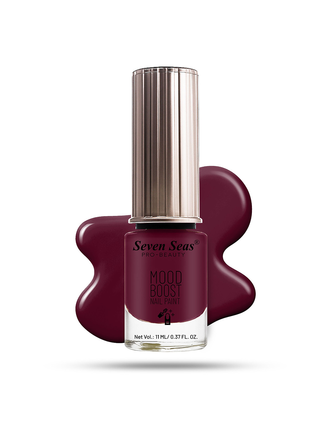 Seven Seas Mood Boost Long Lasting & Chip Resistant Nail Paint - 11 ml - Reddish Maroon 57