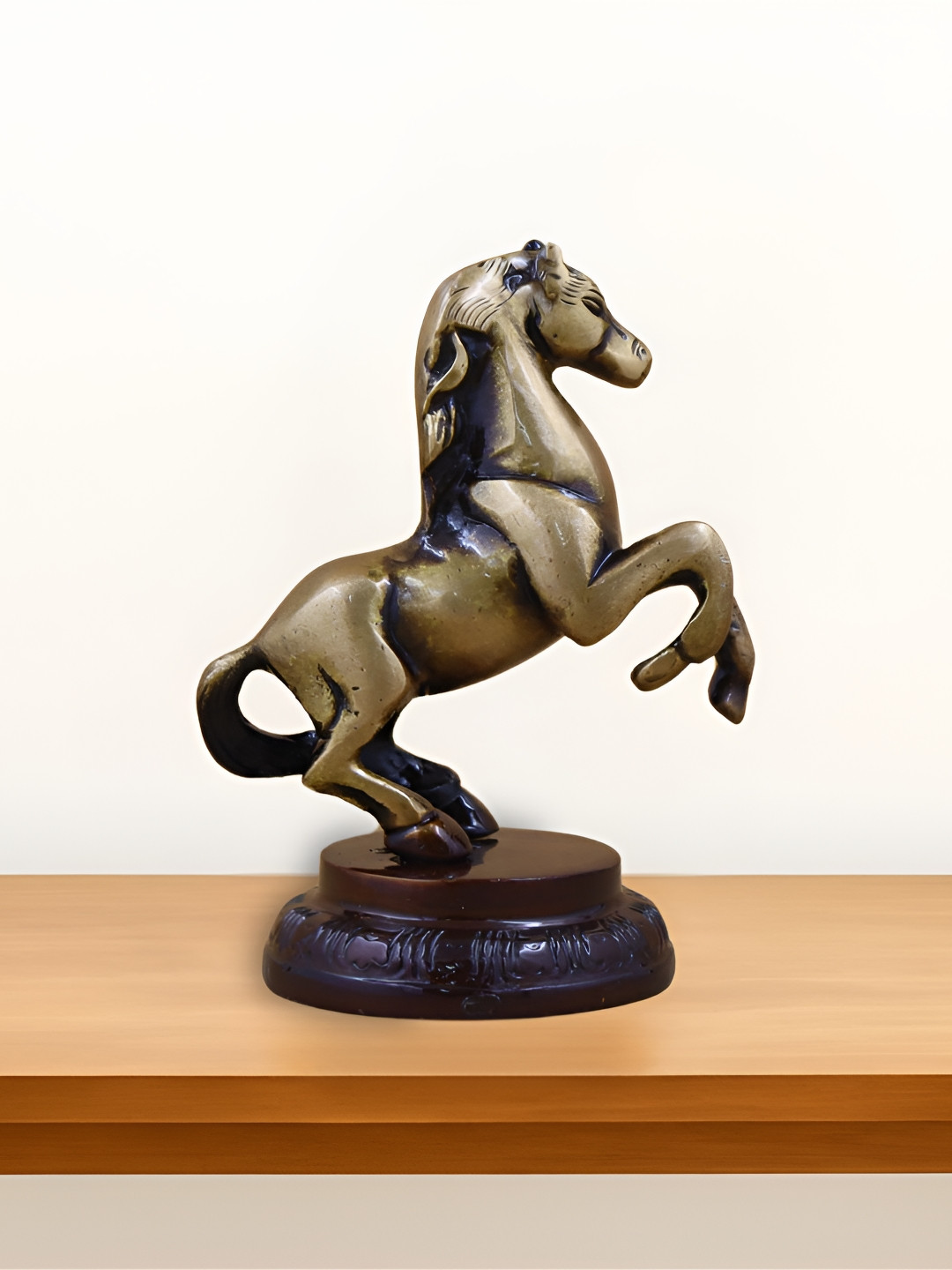 INTERNATIONAL GIFT Copper-Toned & Black Horse Birds and Animals Figurine Showpiece