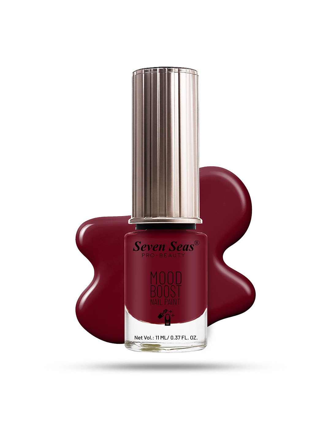 Seven Seas Mood Boost Long Lasting & Chip Resistant Nail Paint - 11 ml - Maroon Red 65