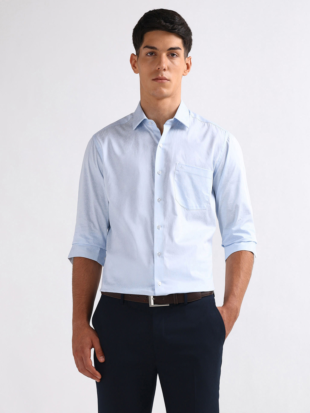 Arrow Floral Print Slim Fit Formal Cutaway Collar Pure Cotton Shirt