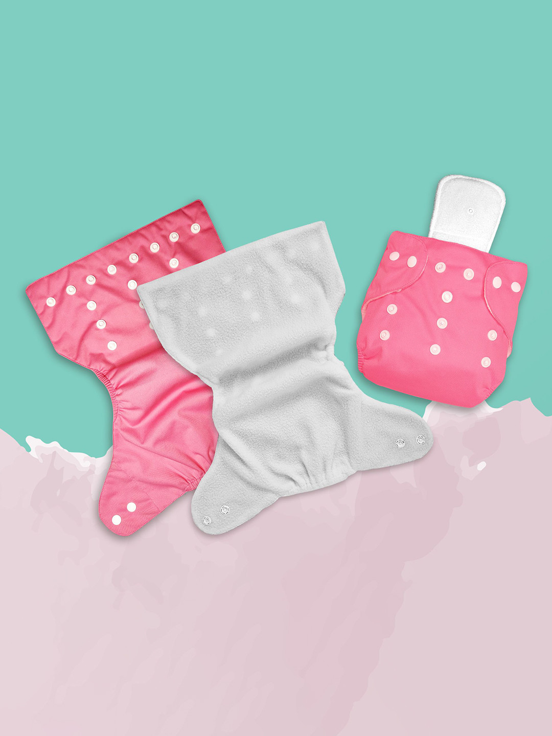 Bumpers the baby co. Reusable Cloth Diaper With Insert Pad - 3M - 3Y - Pink