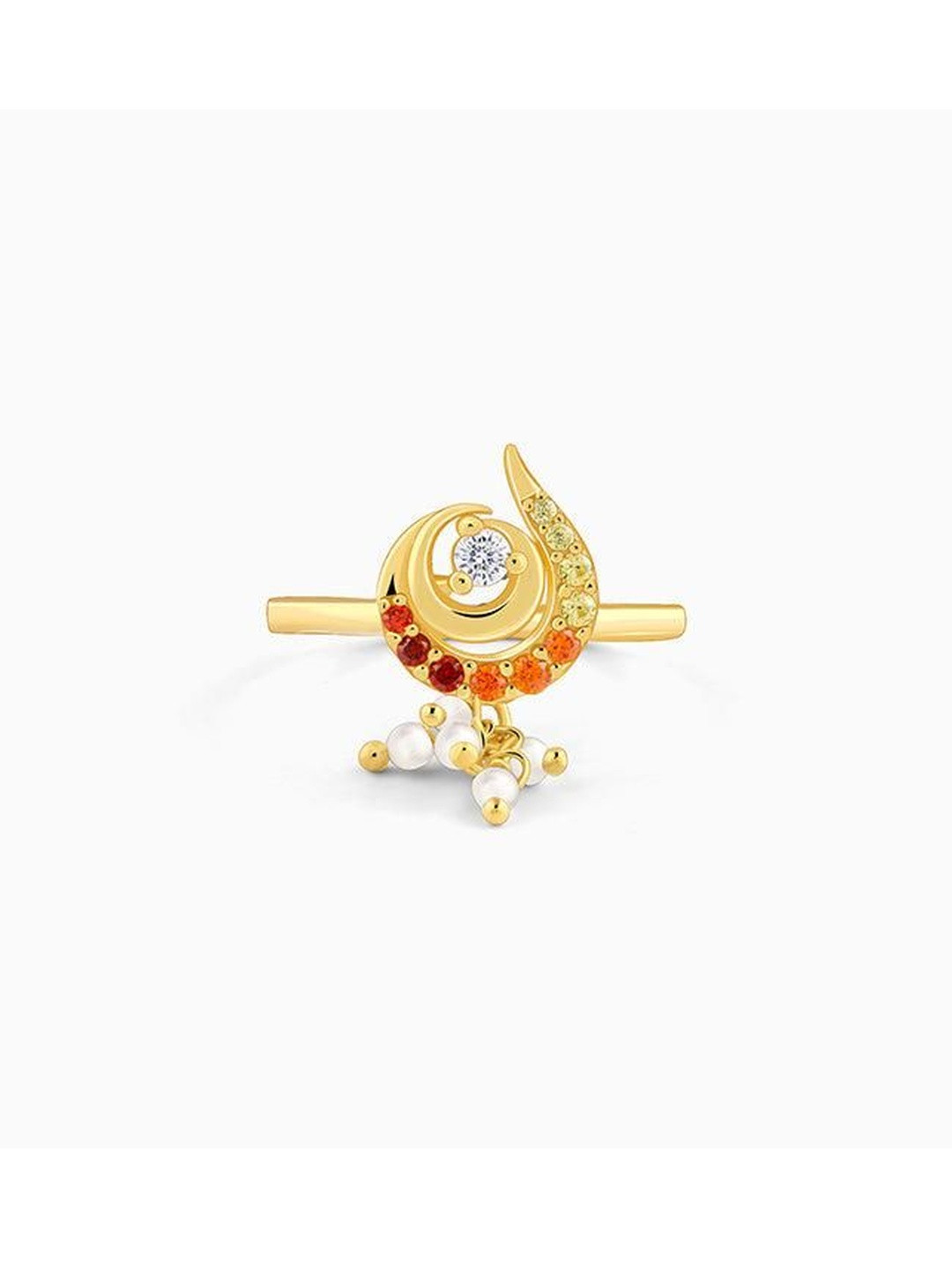 GIVA Golden Flame Aura Ring
