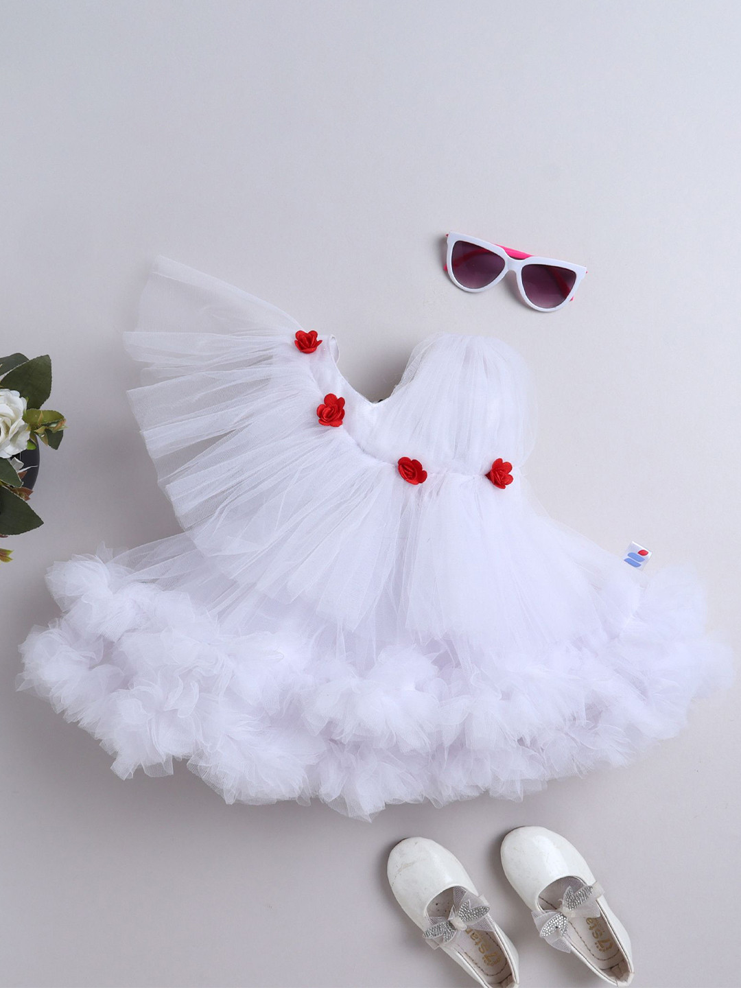 MANY FROCKS & Floral Net Fit & Flare Dress