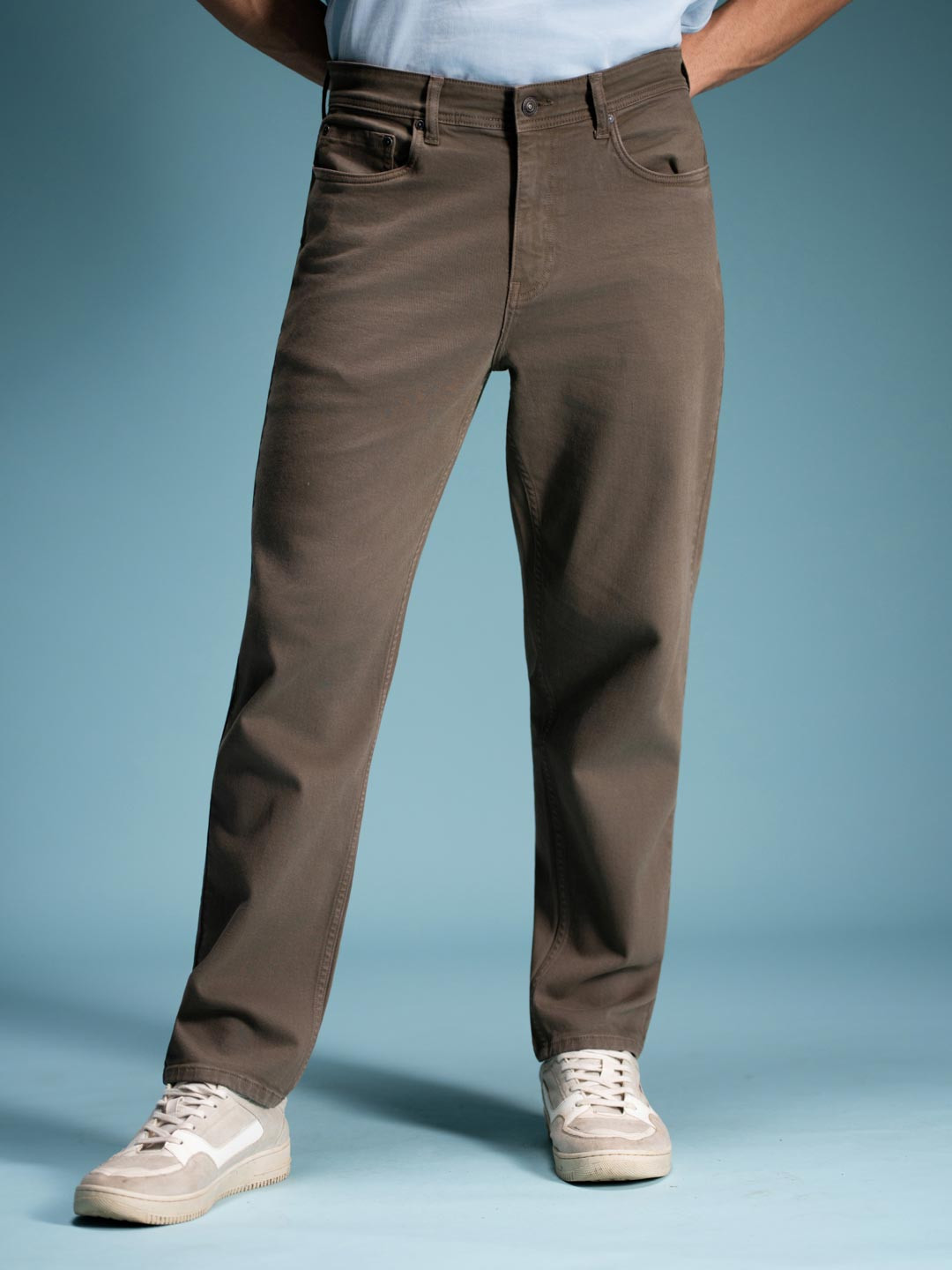 The Pant Project Men Classic Relaxed Fit Mid-Rise Stretchable Jeans