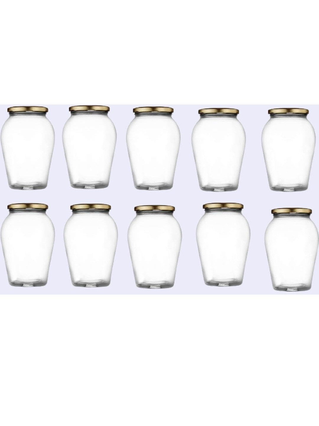 1ST TIME Transparent 10 Pieces Glass Dishwasher Safe Jar Containers-1 L Each