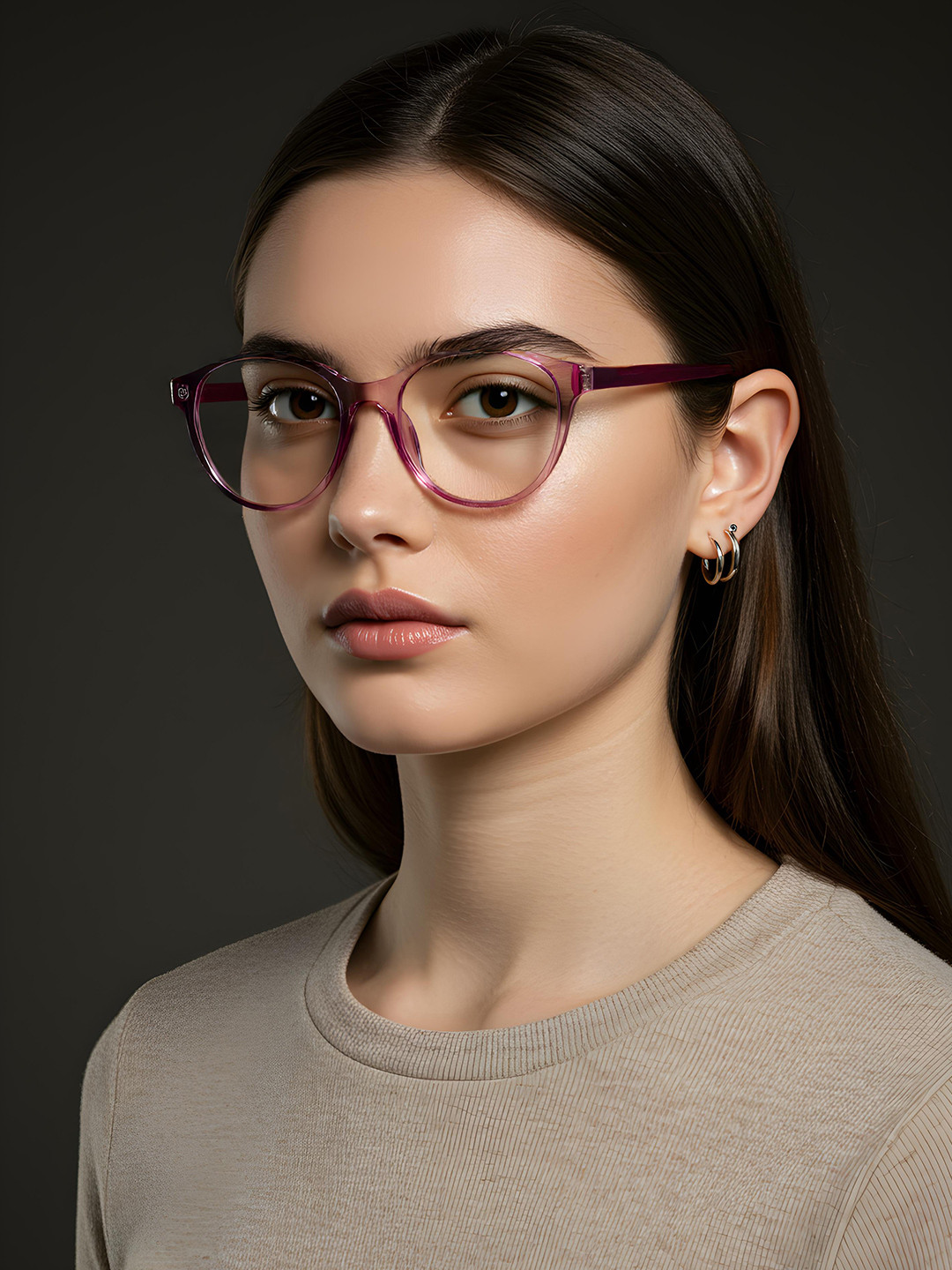 Ted Smith Women Pink-Brown Cat Eye Premium Acetate Sunglasses With Polarised Lens