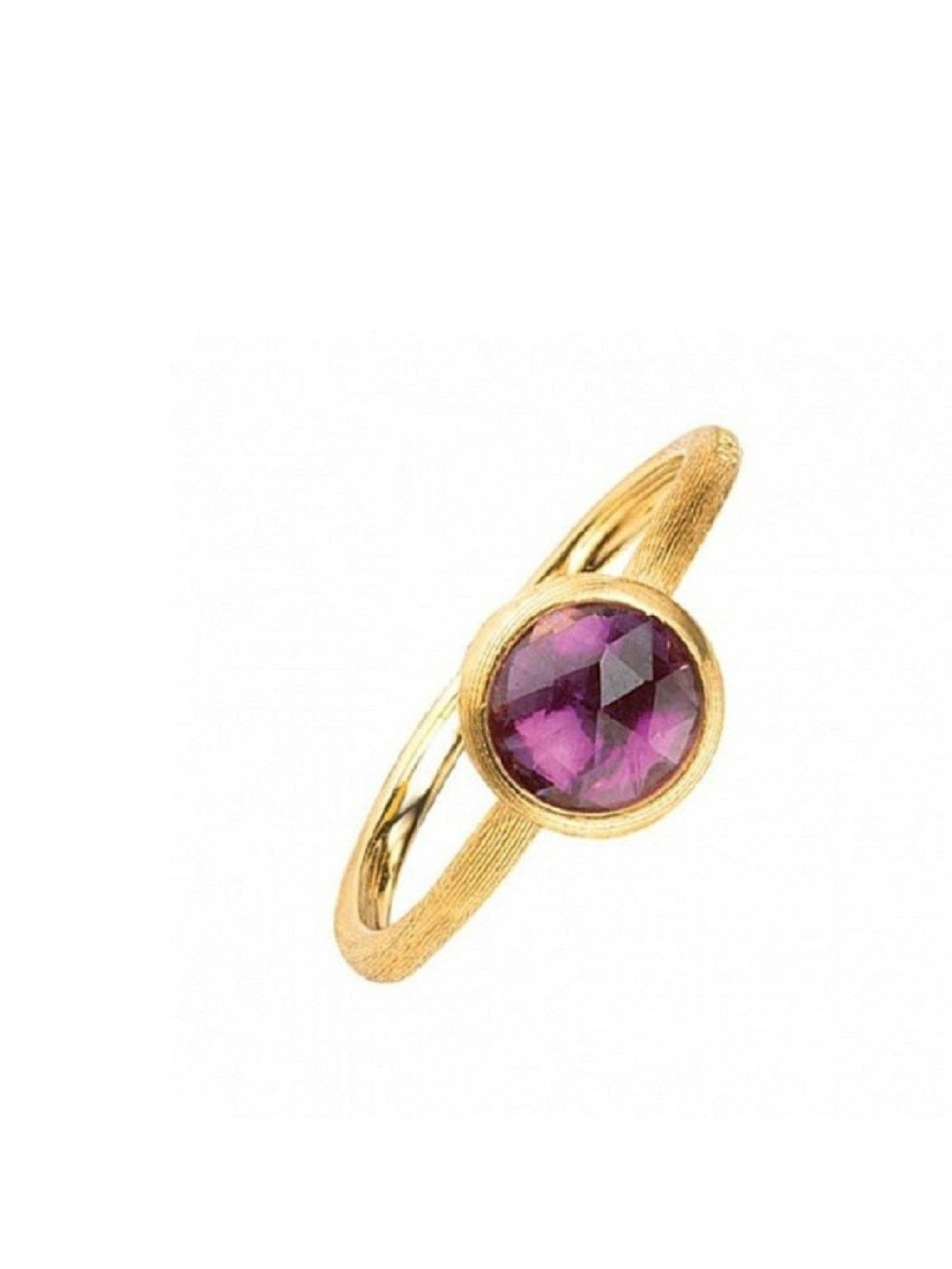 elitemart Men Gold-Plated Copper Amethyst Finger Ring