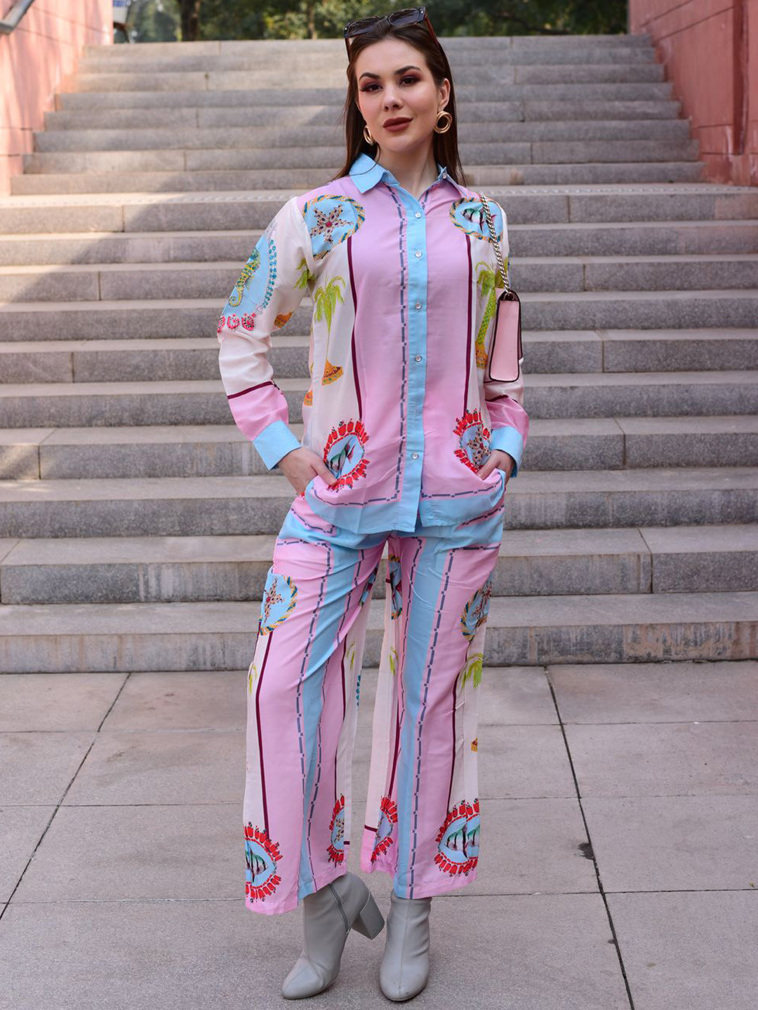 ROMONIA Printed Shirt with Trouser
