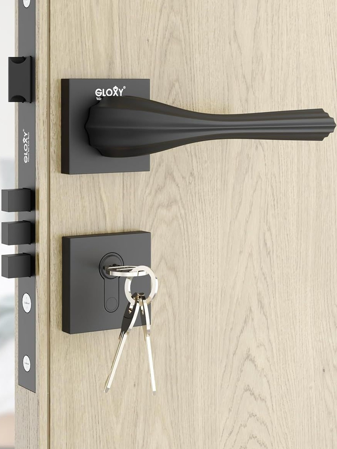GLOXY Stainless Steel Mortise Door Lock Set with 3 Brass Keys