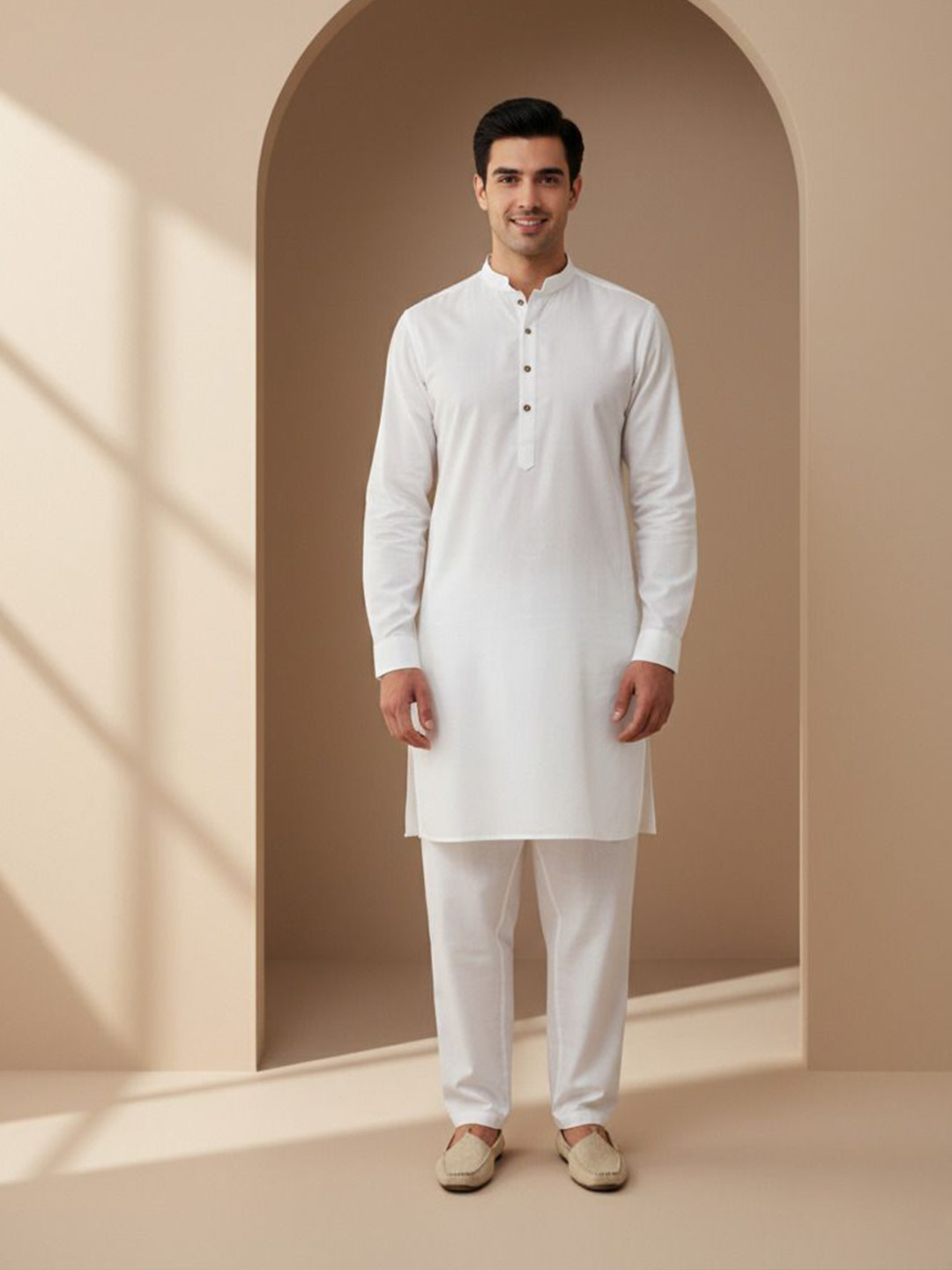 JUGG JUGG JEEYO Men Mandarin Collar Kurta