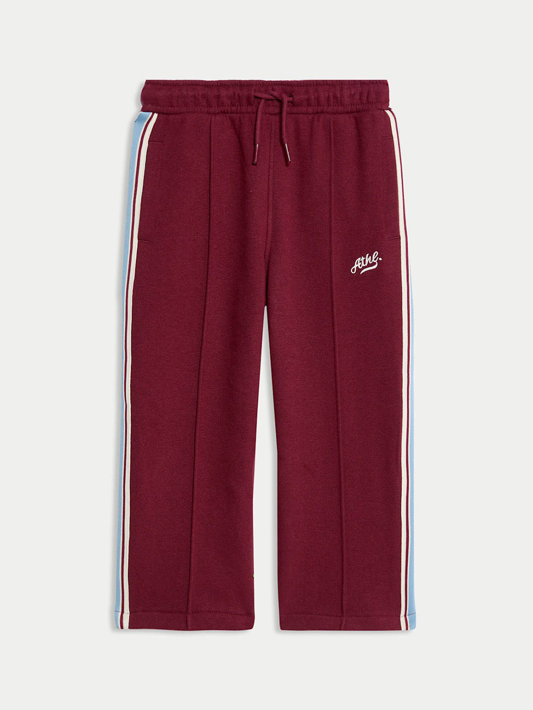 Marks & Spencer Boys Side Striped Straight-Fit Mid-Rise Track Pant