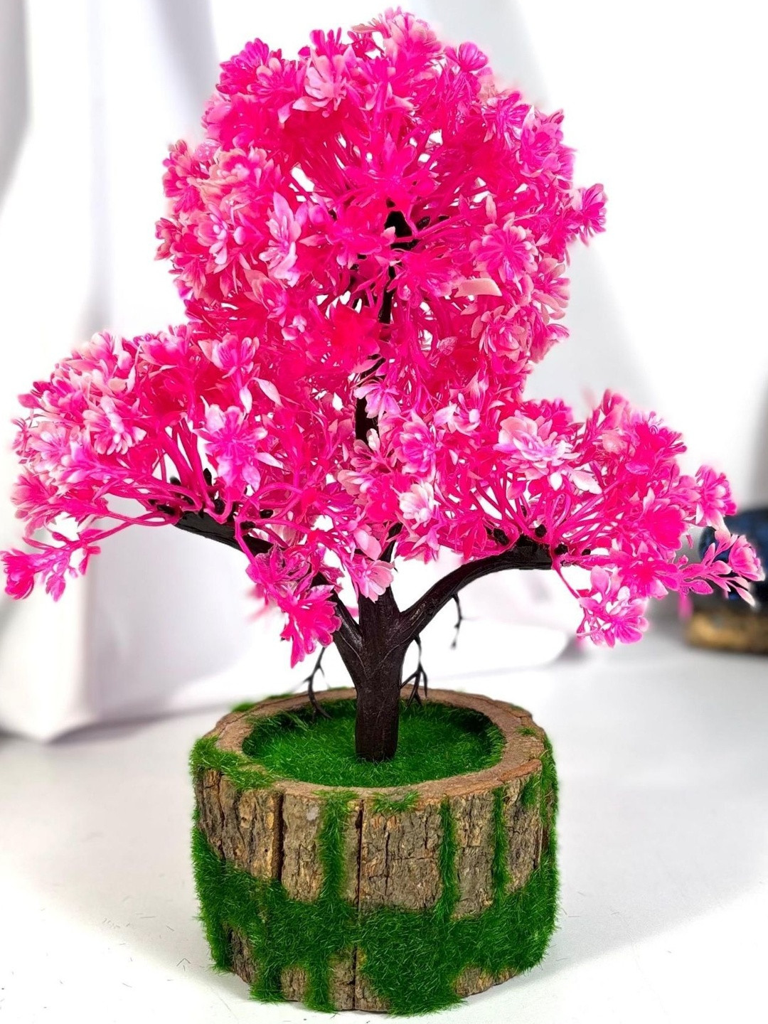 Dekorly Pink & Brown Non-Hanging Artificial Plant With Pot
