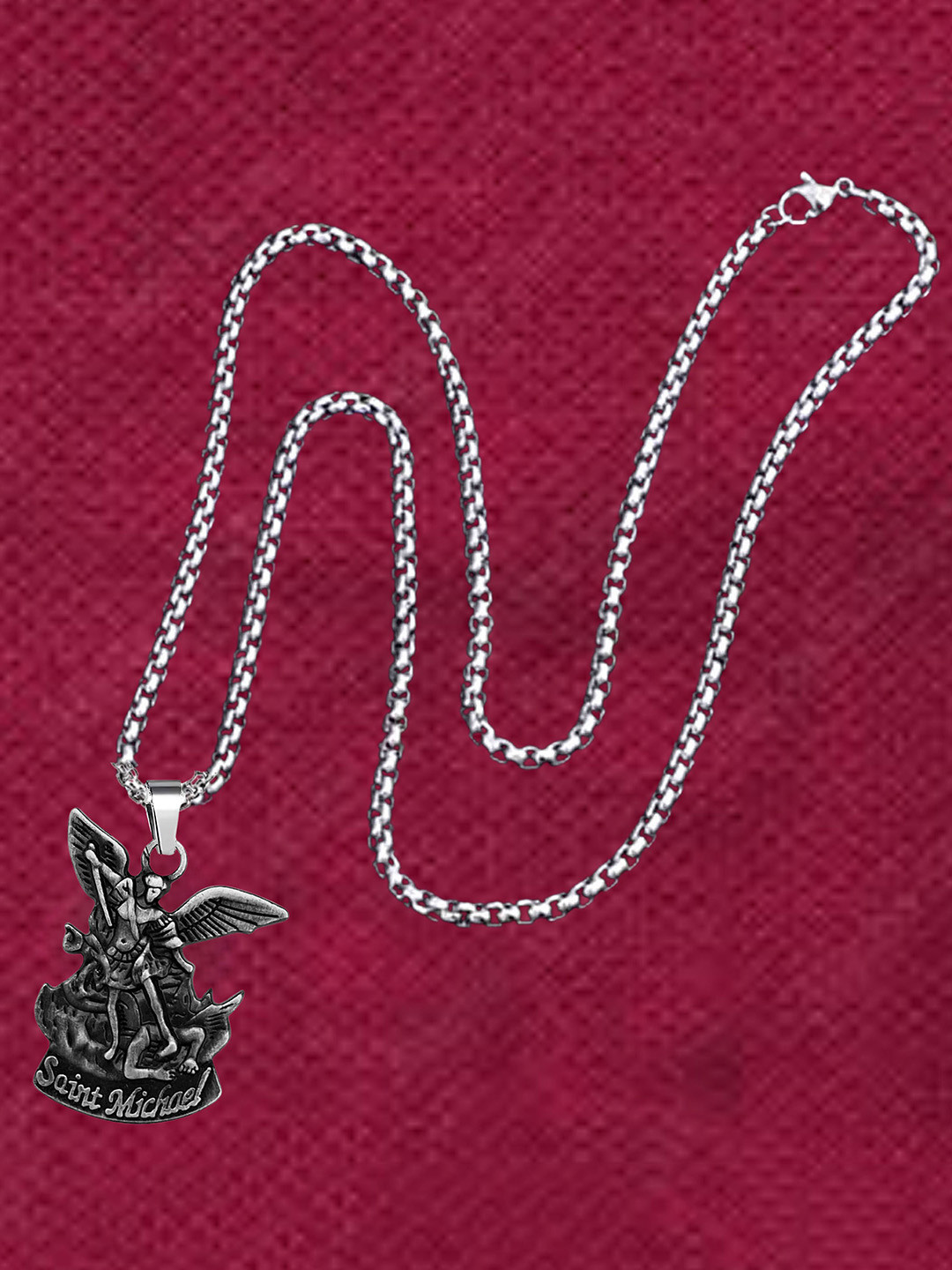 THE MEN GIFT Saint Michael Archangel Pendant With Chain