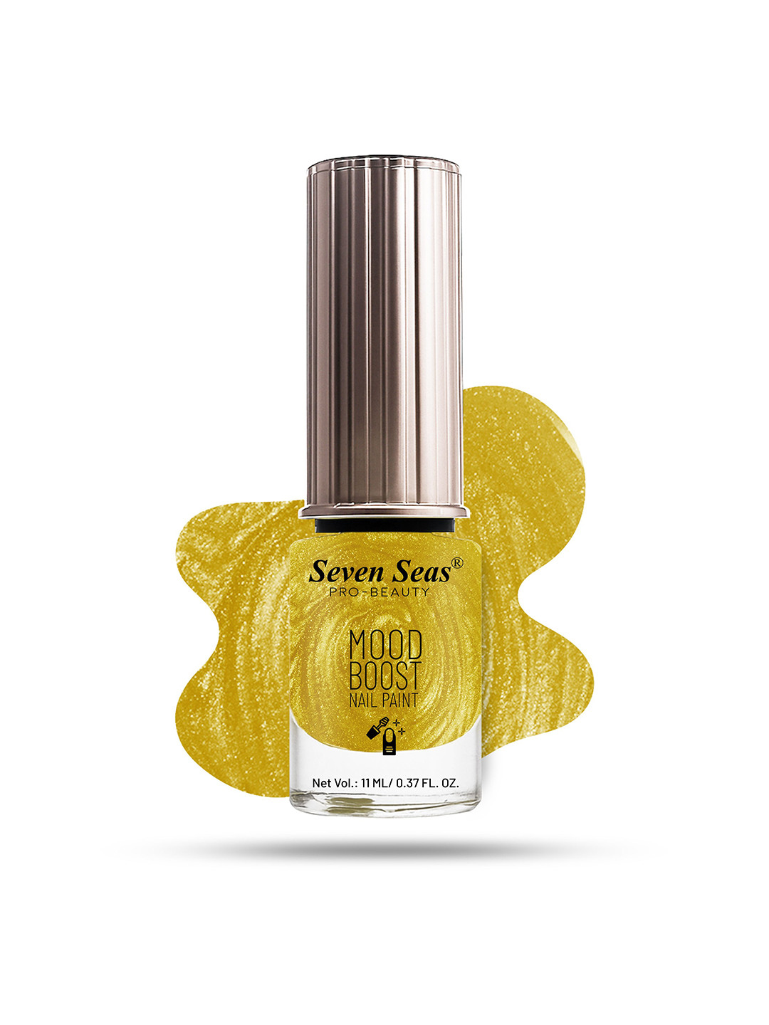 Seven Seas Mood Boost Long Lasting & Chip Resistant Nail Paint - 11 ml - Stardust Gold 44