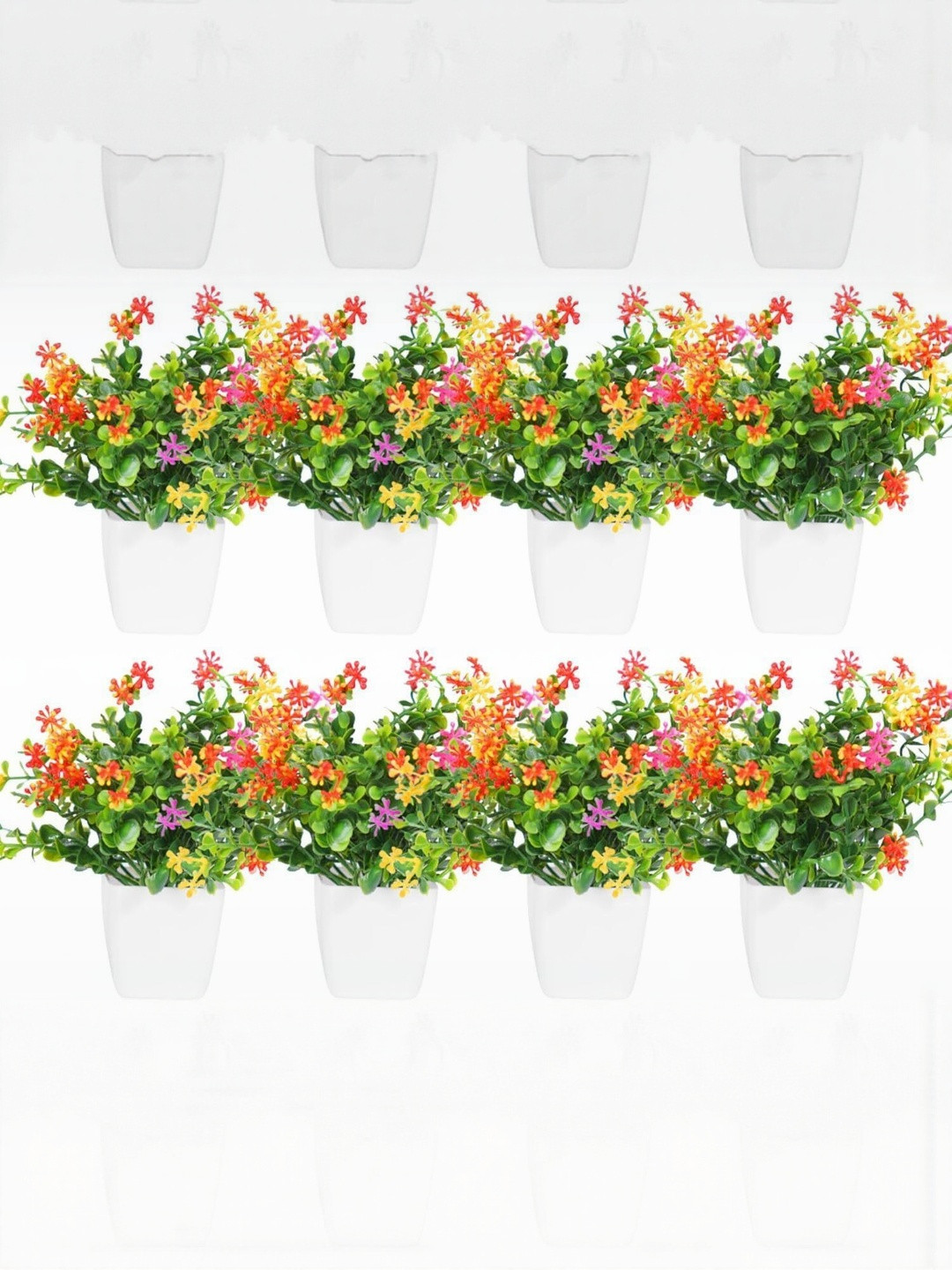 Dekorly Multi Plastic  Artificial Flowers & Plants With Pot
