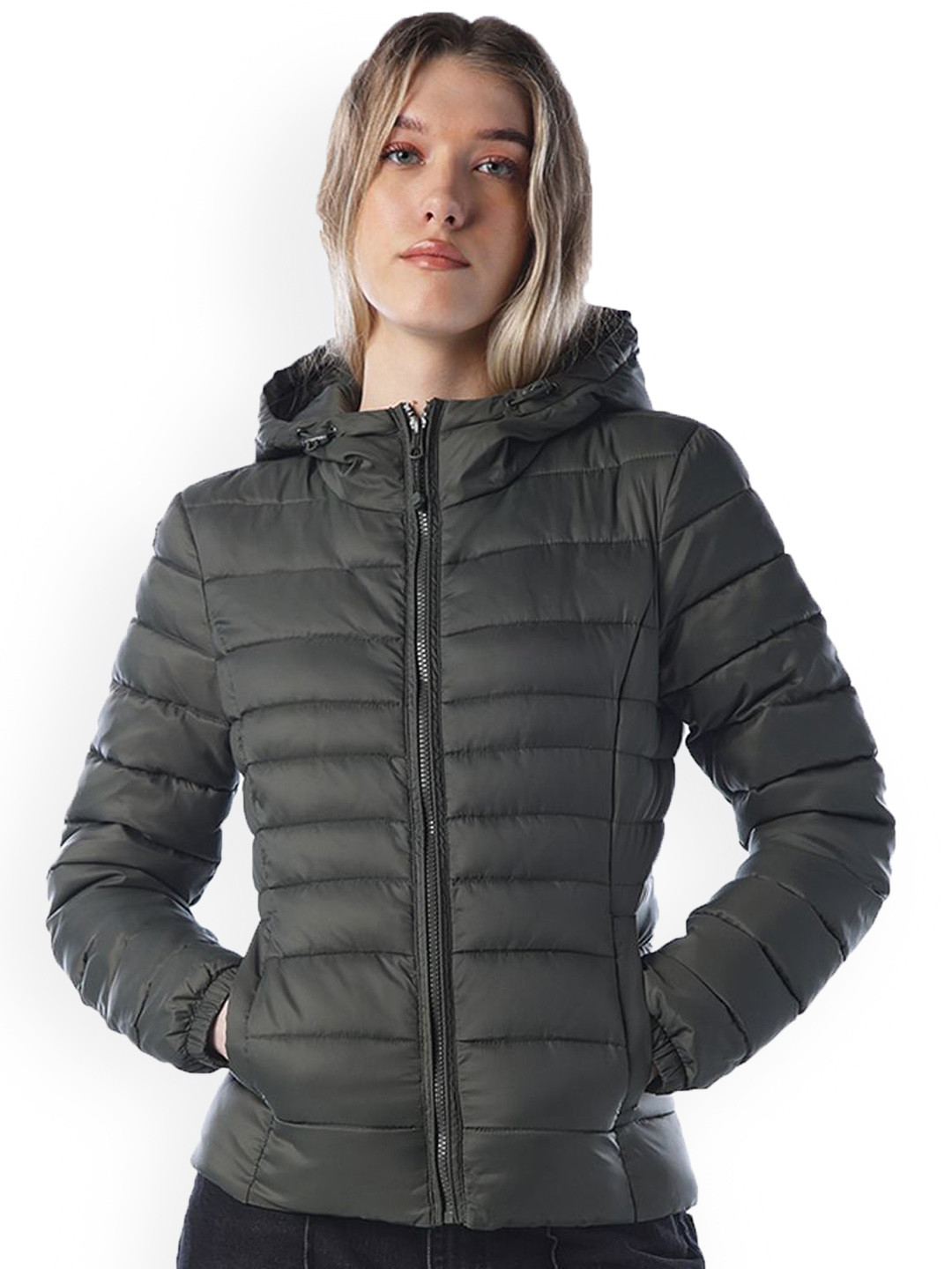 ONLY Hooded Puffer Jacket With Patchwork