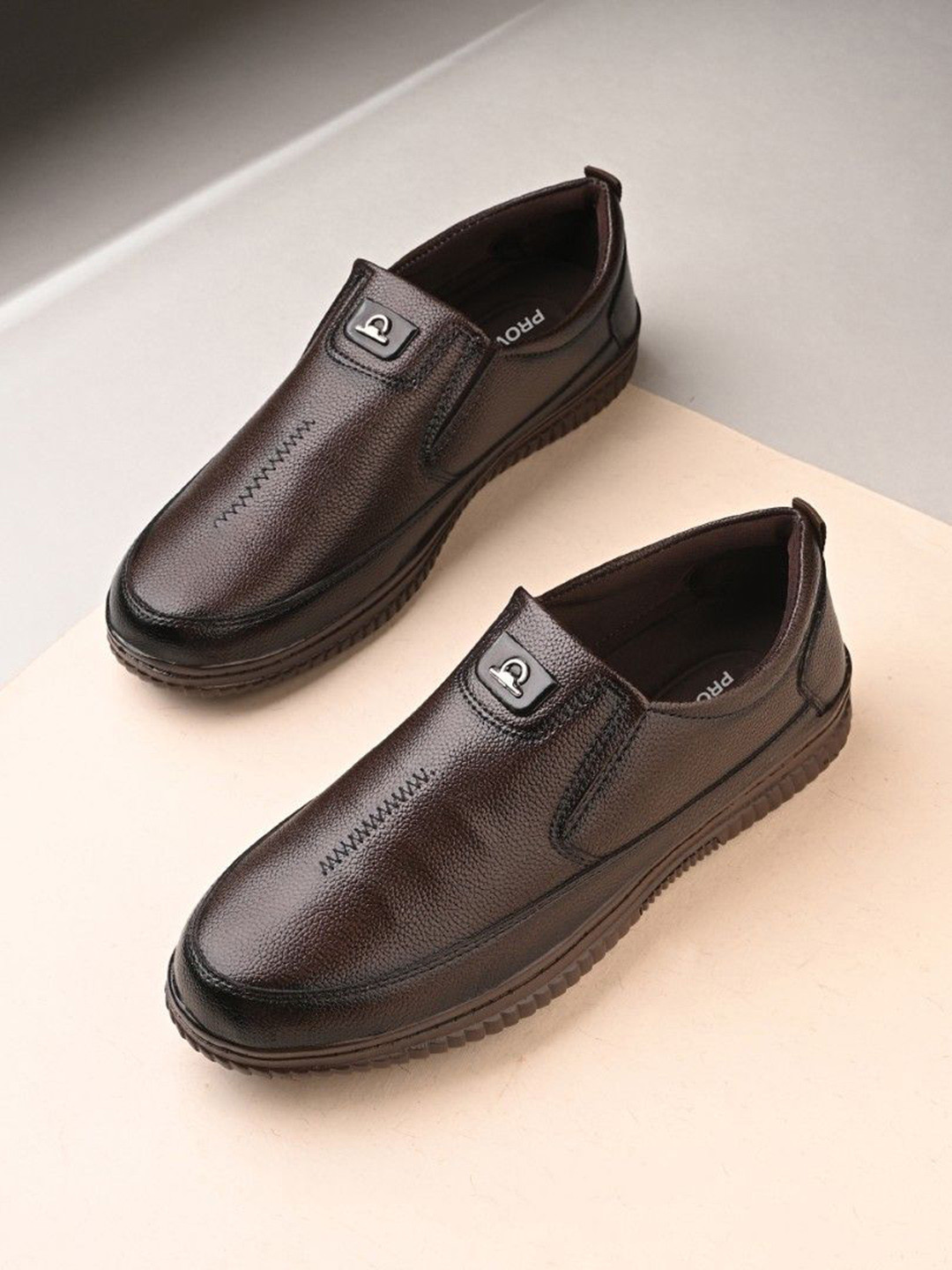 Provogue Men Textured Slip-On Sneakers
