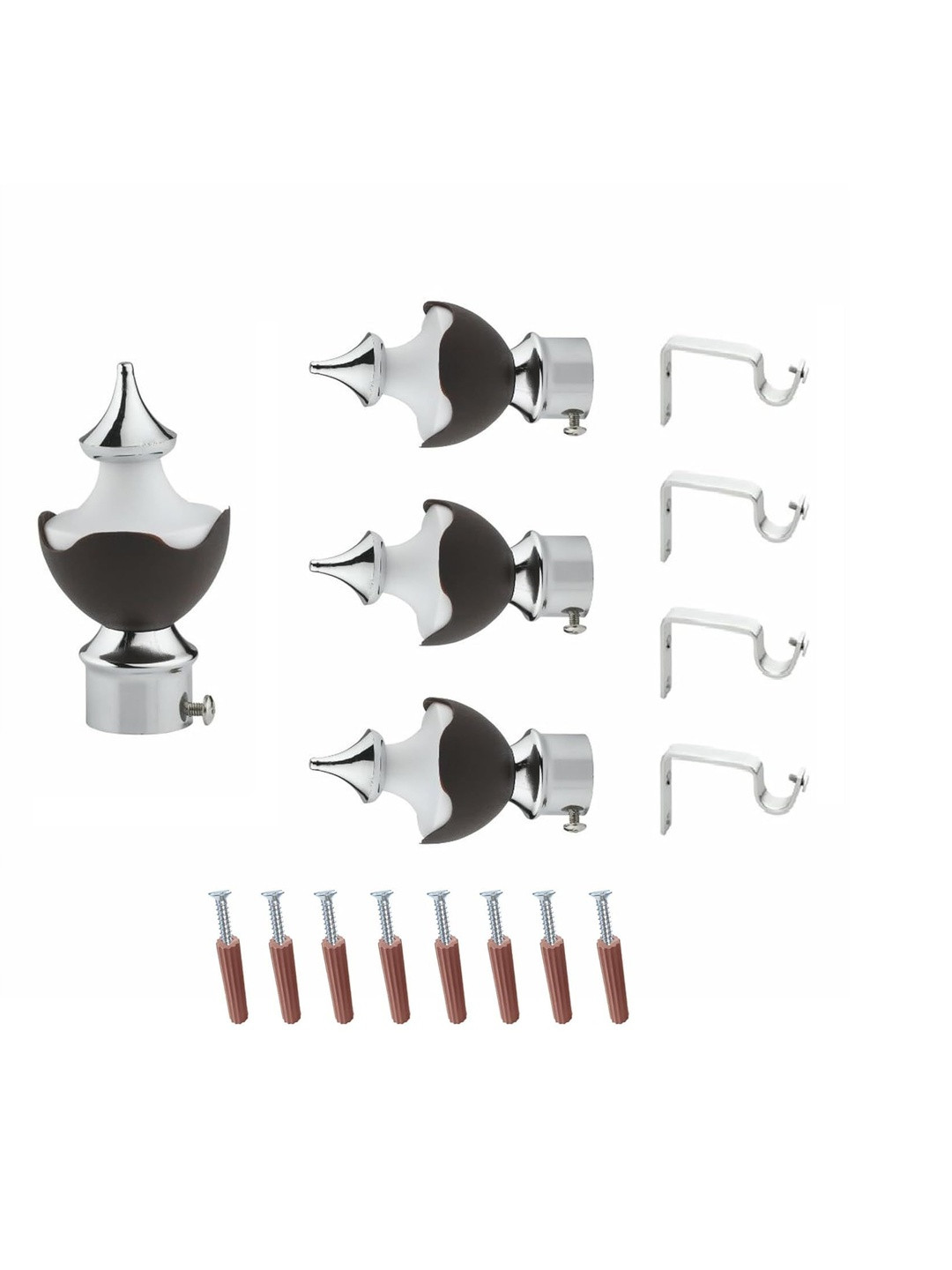 GLOXY 2 Pair Stainless Steel Curtain Rod Holder