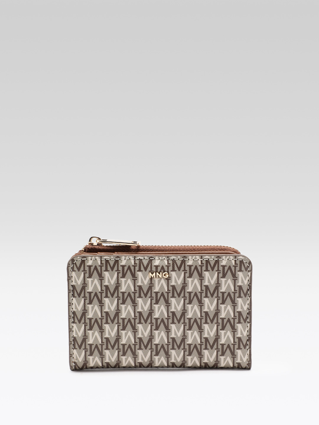 MANGO Women Brand Logo Printed PU Two Fold Wallet